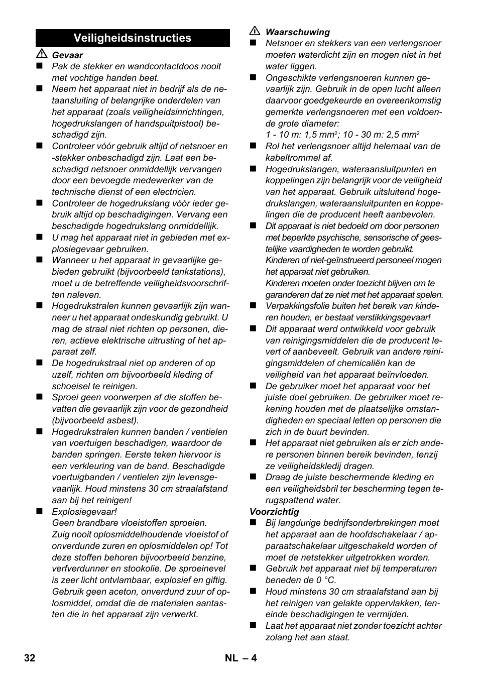 Karcher K 2 Compact Car User Manual | Page 32 / 196