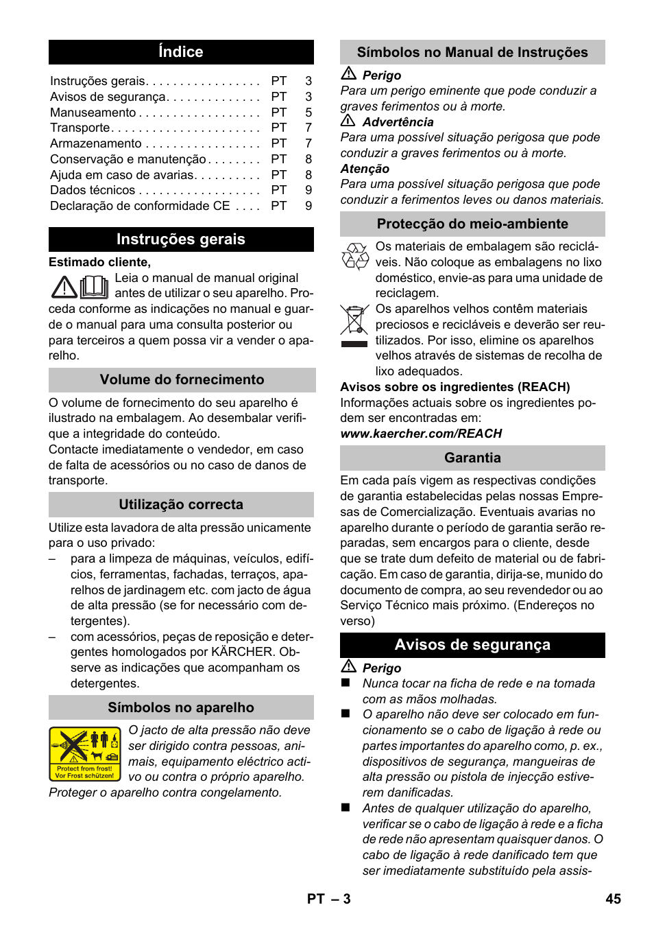 Português | Karcher K 2 Compact Car User Manual | Page 45 / 196