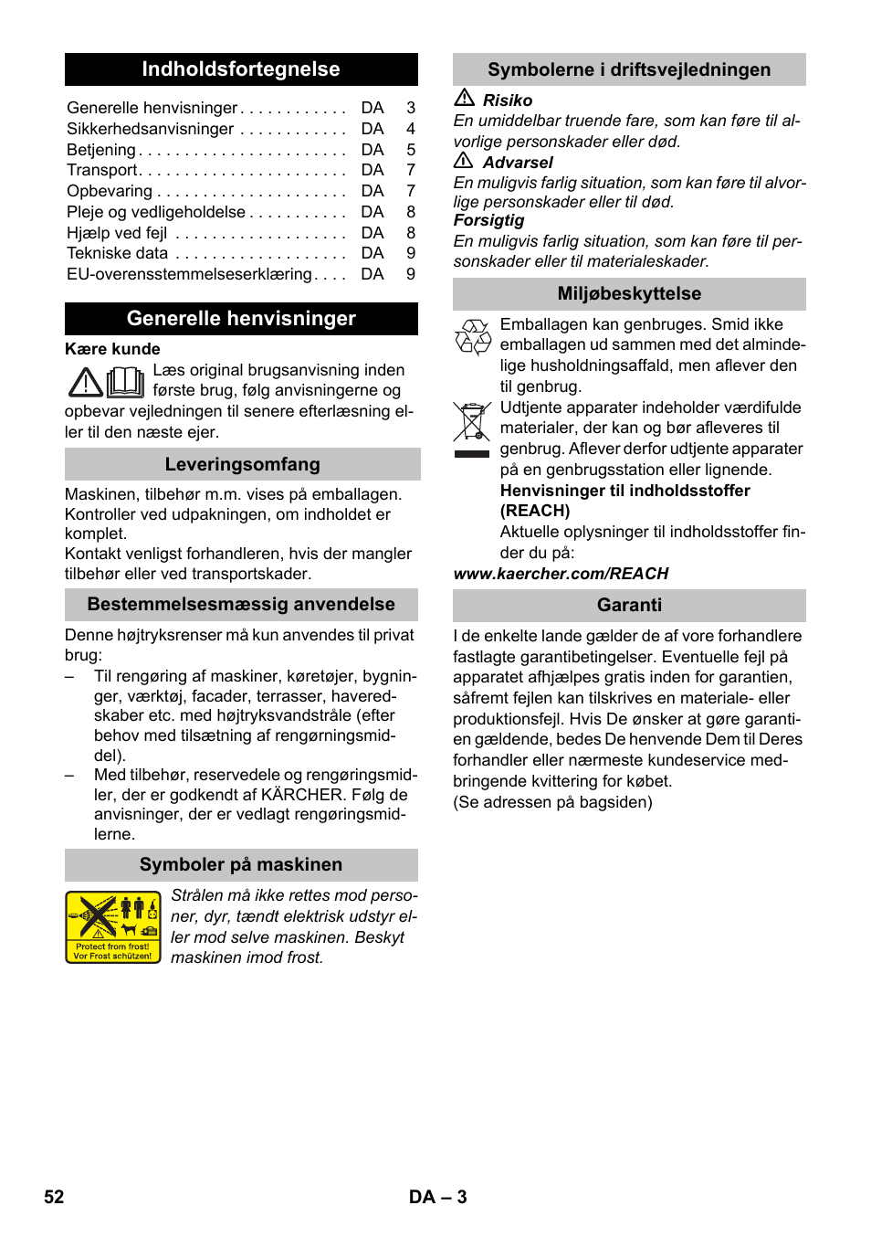 Dansk, Suomi | Karcher K 2 Compact Car User Manual | Page 52 / 196