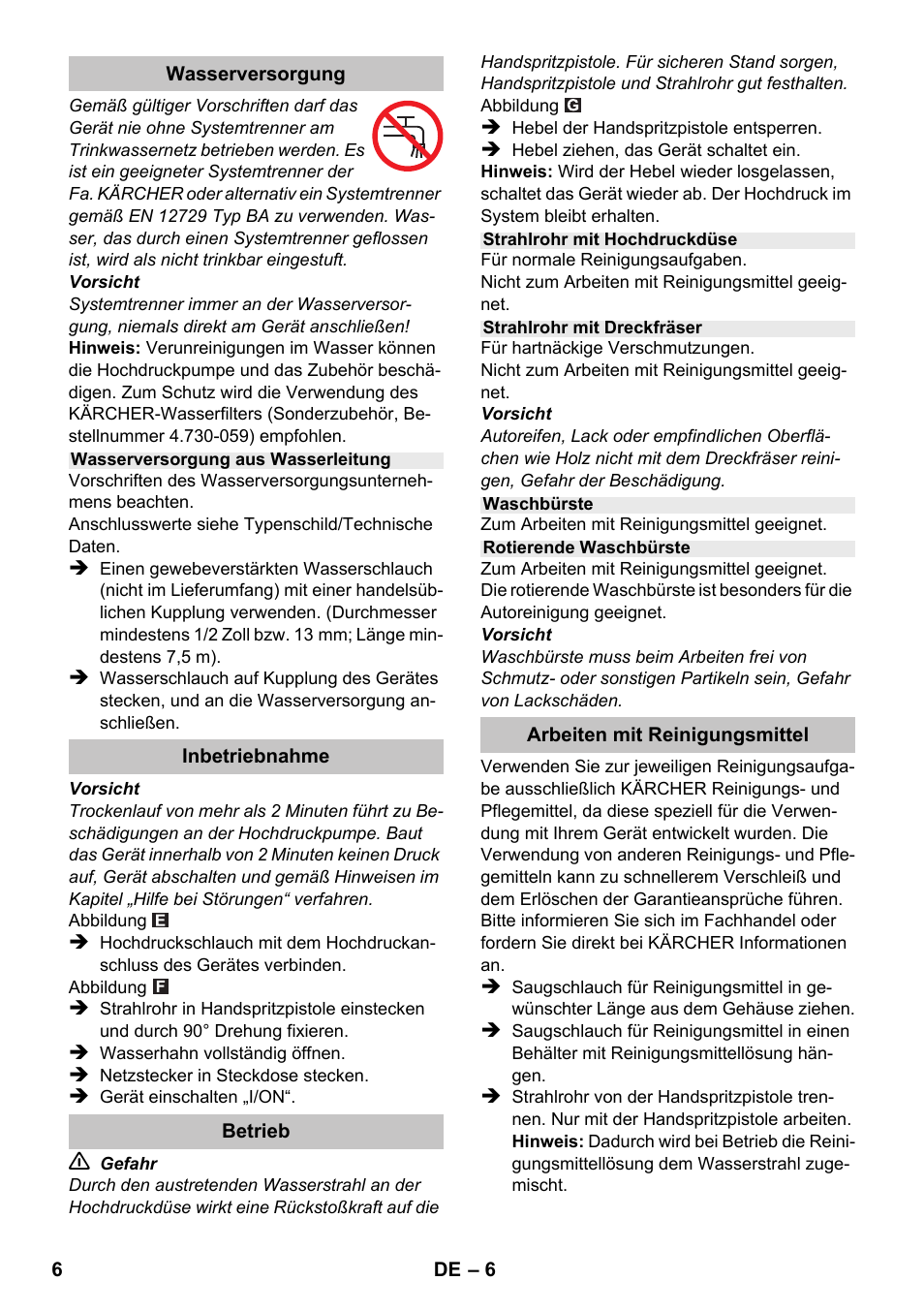 Karcher K 2 Compact Car User Manual | Page 6 / 196
