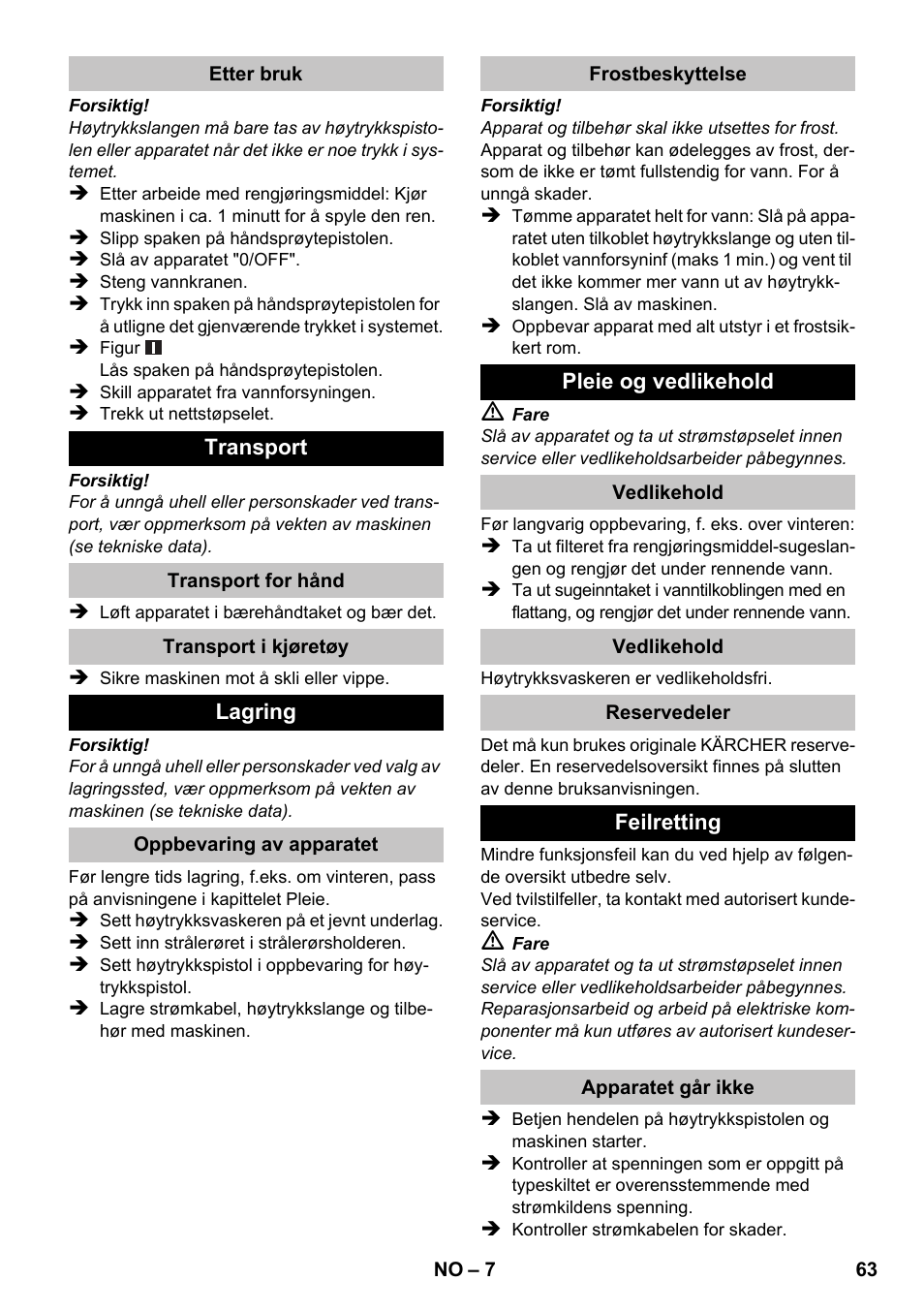 Karcher K 2 Compact Car User Manual | Page 63 / 196
