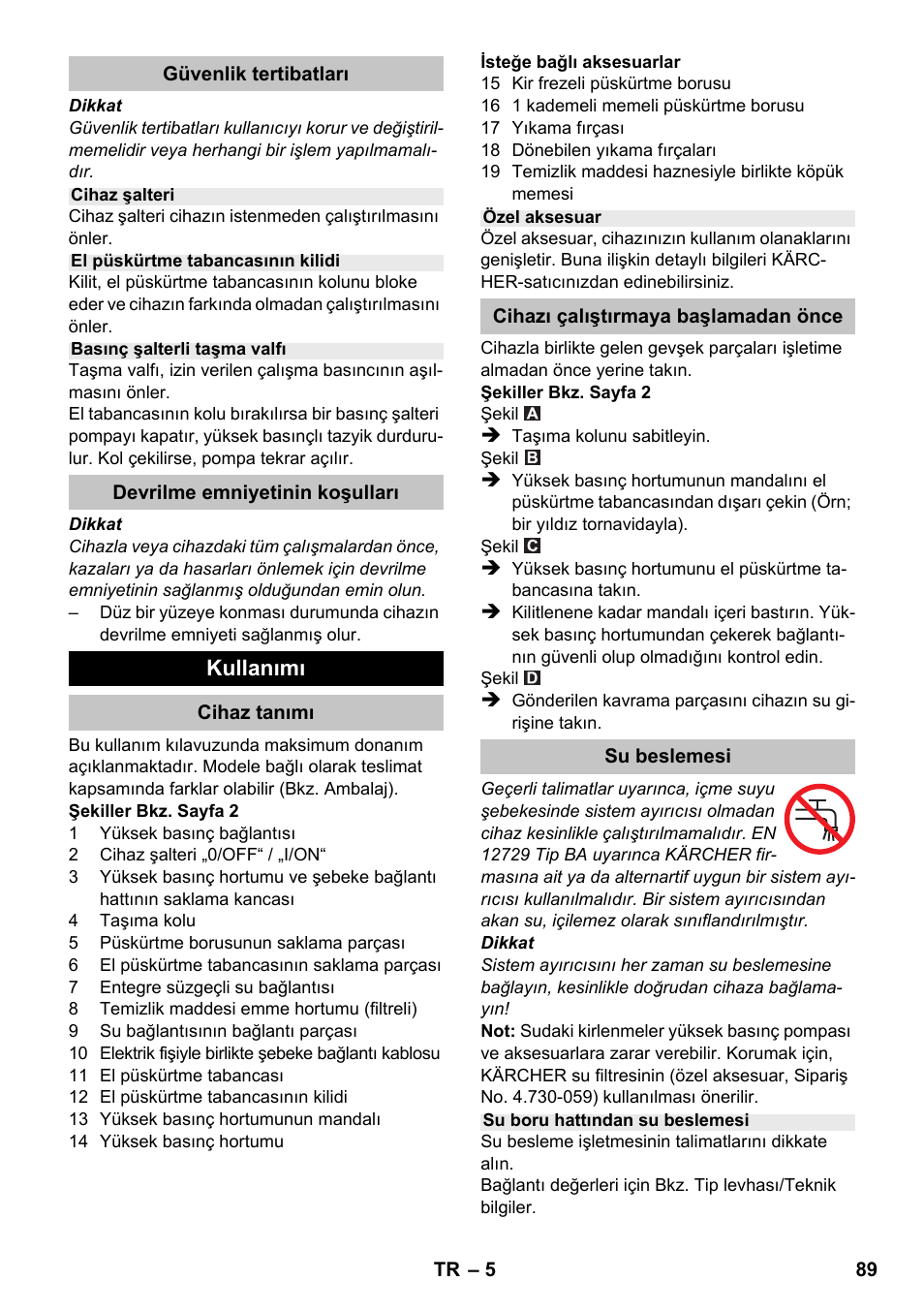Kullanımı | Karcher K 2 Compact Car User Manual | Page 89 / 196