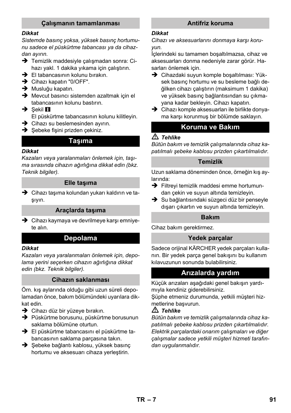 Karcher K 2 Compact Car User Manual | Page 91 / 196