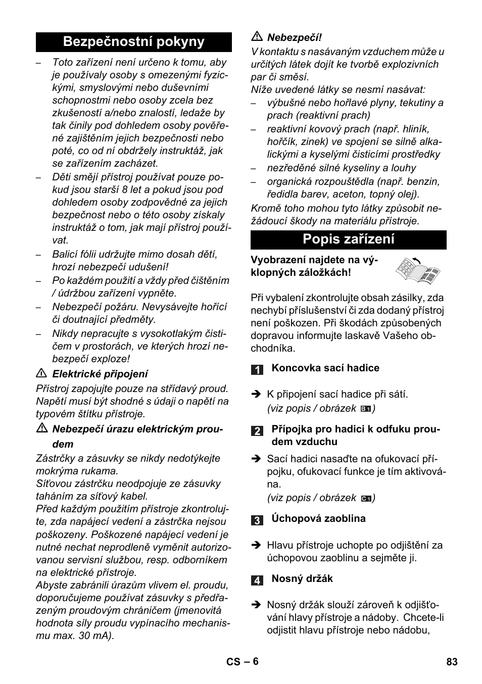 Bezpečnostní pokyny popis zařízení | Karcher WD 5-800 eco!ogic User Manual | Page 83 / 158