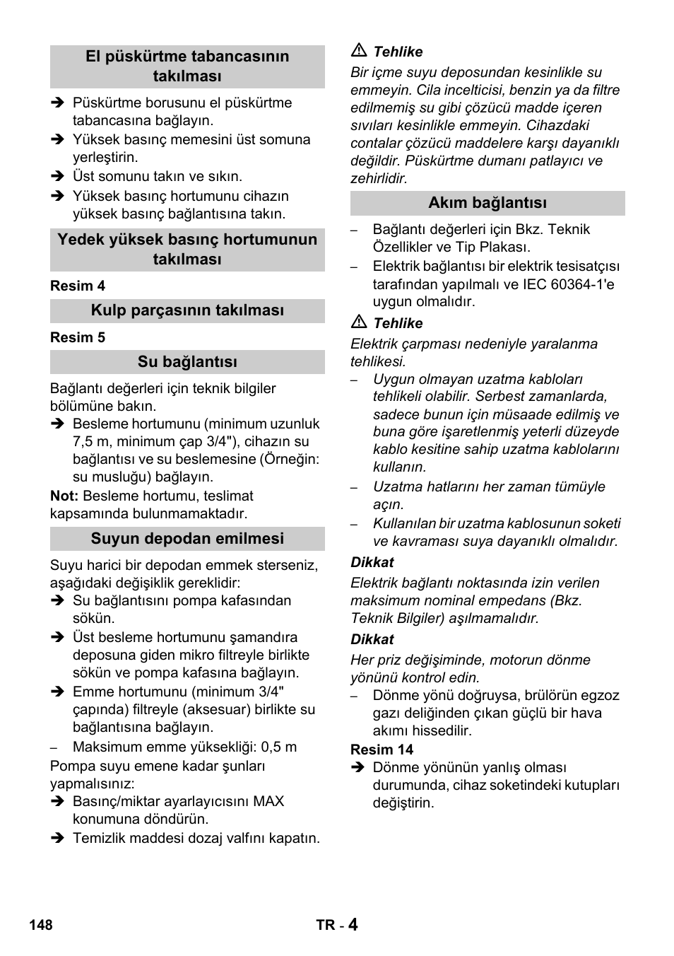Karcher HDS 650 4M BASICEU-I User Manual | Page 148 / 328