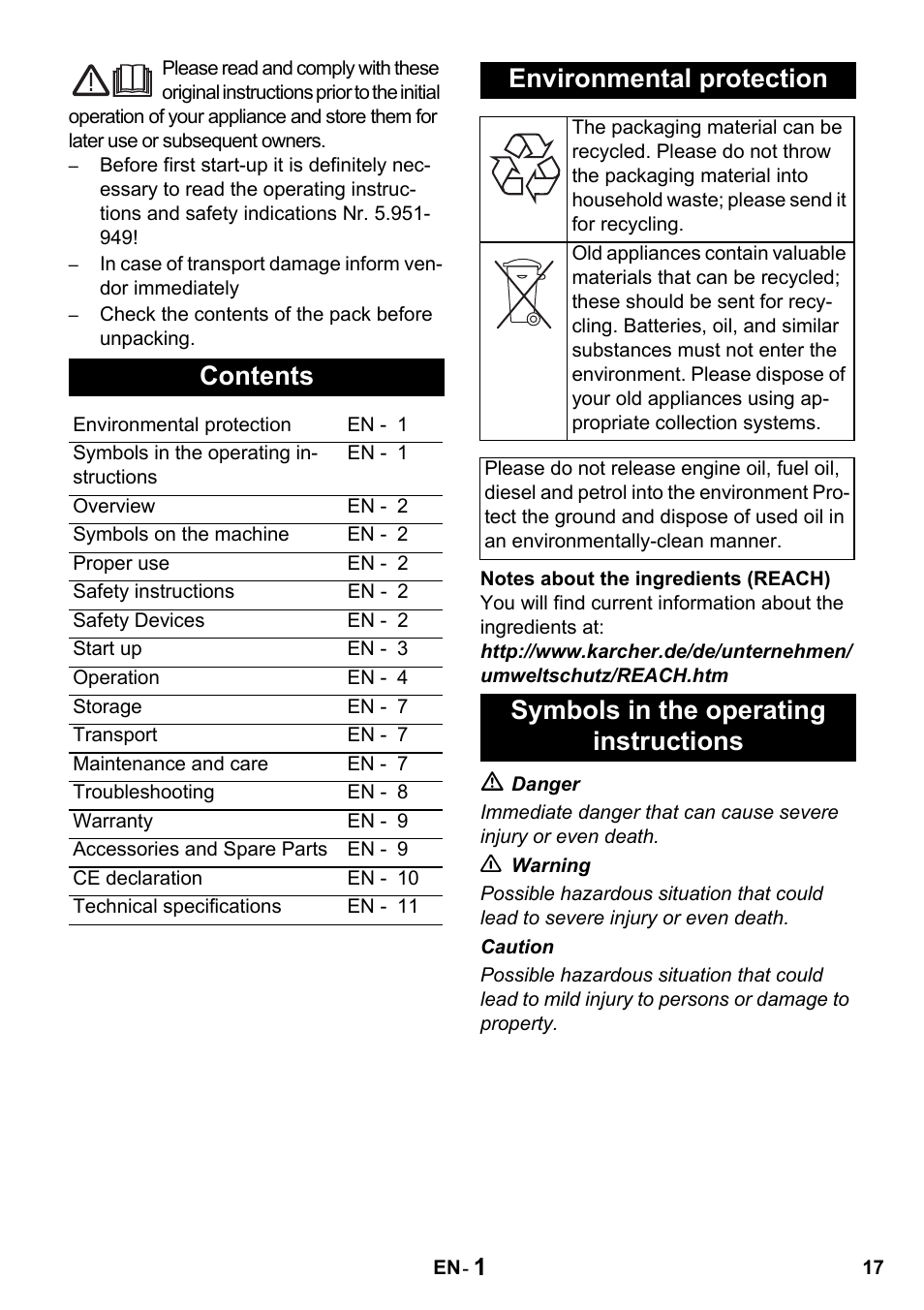 Karcher HDS 650 4M BASICEU-I User Manual | Page 17 / 328