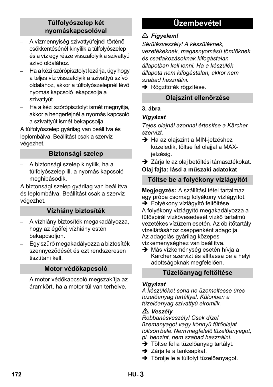 Üzembevétel | Karcher HDS 650 4M BASICEU-I User Manual | Page 172 / 328