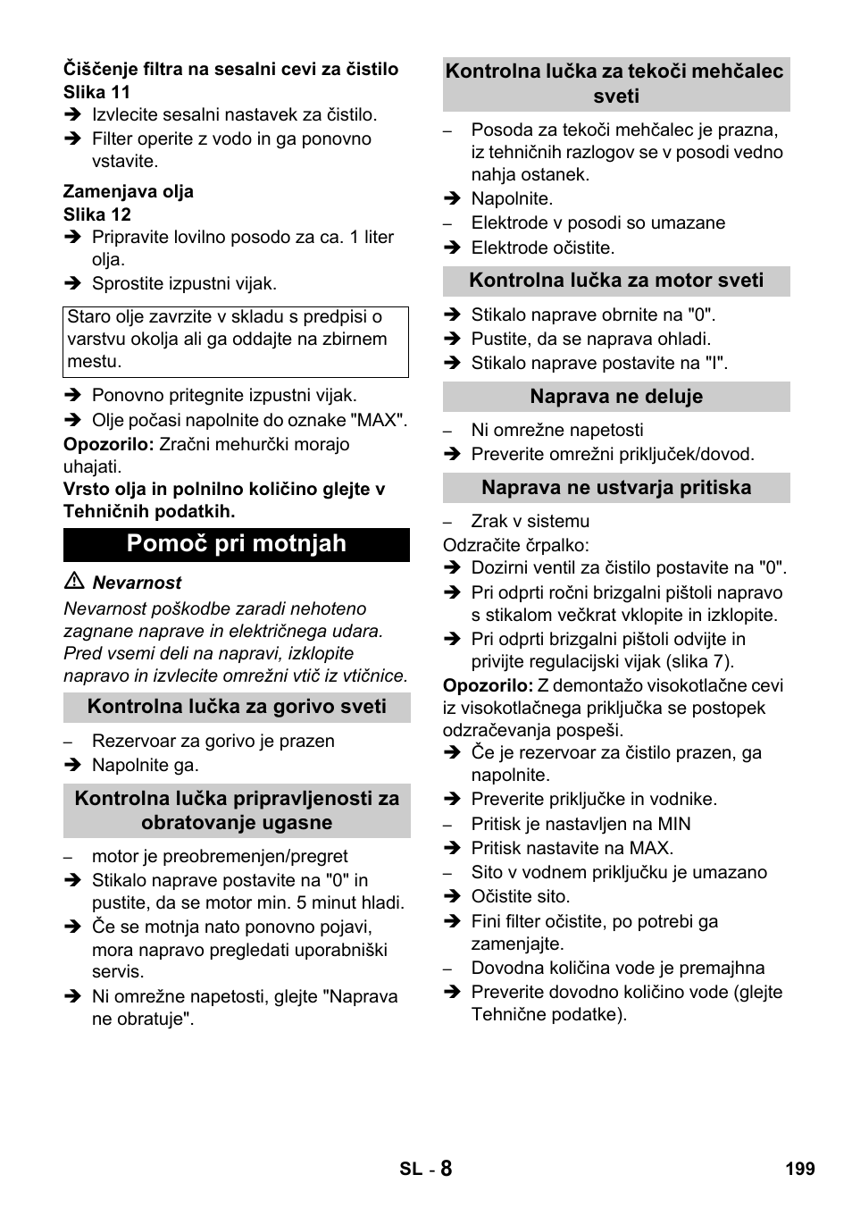 Pomoč pri motnjah | Karcher HDS 650 4M BASICEU-I User Manual | Page 199 / 328