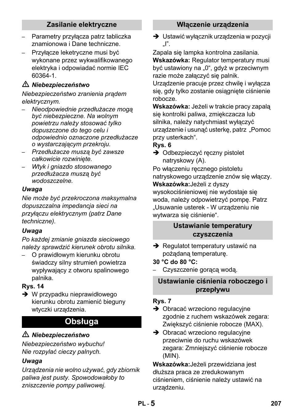 Obsługa | Karcher HDS 650 4M BASICEU-I User Manual | Page 207 / 328