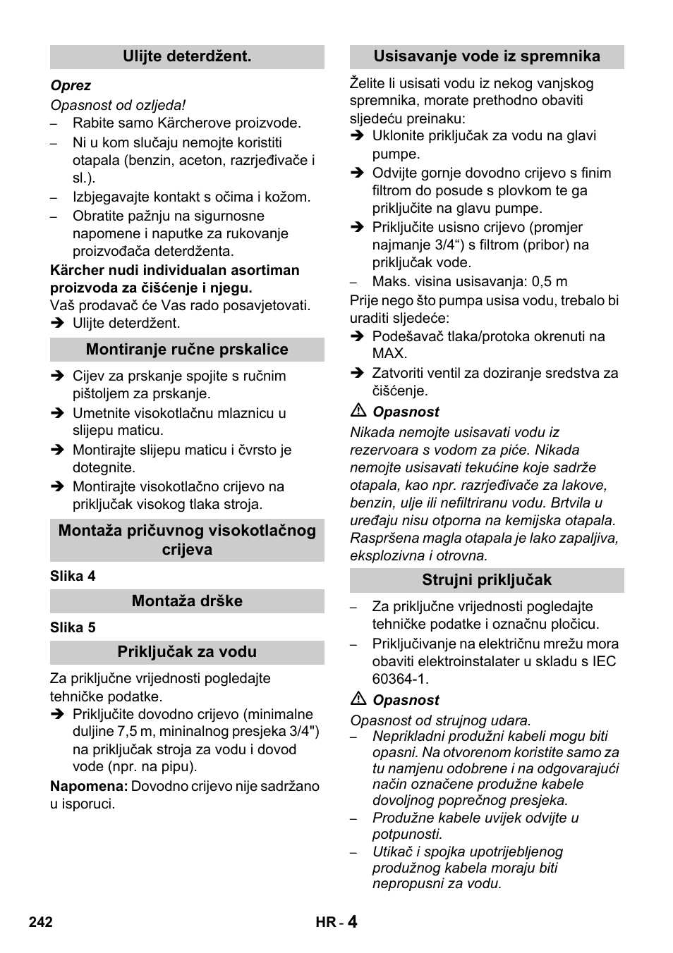 Karcher HDS 650 4M BASICEU-I User Manual | Page 242 / 328