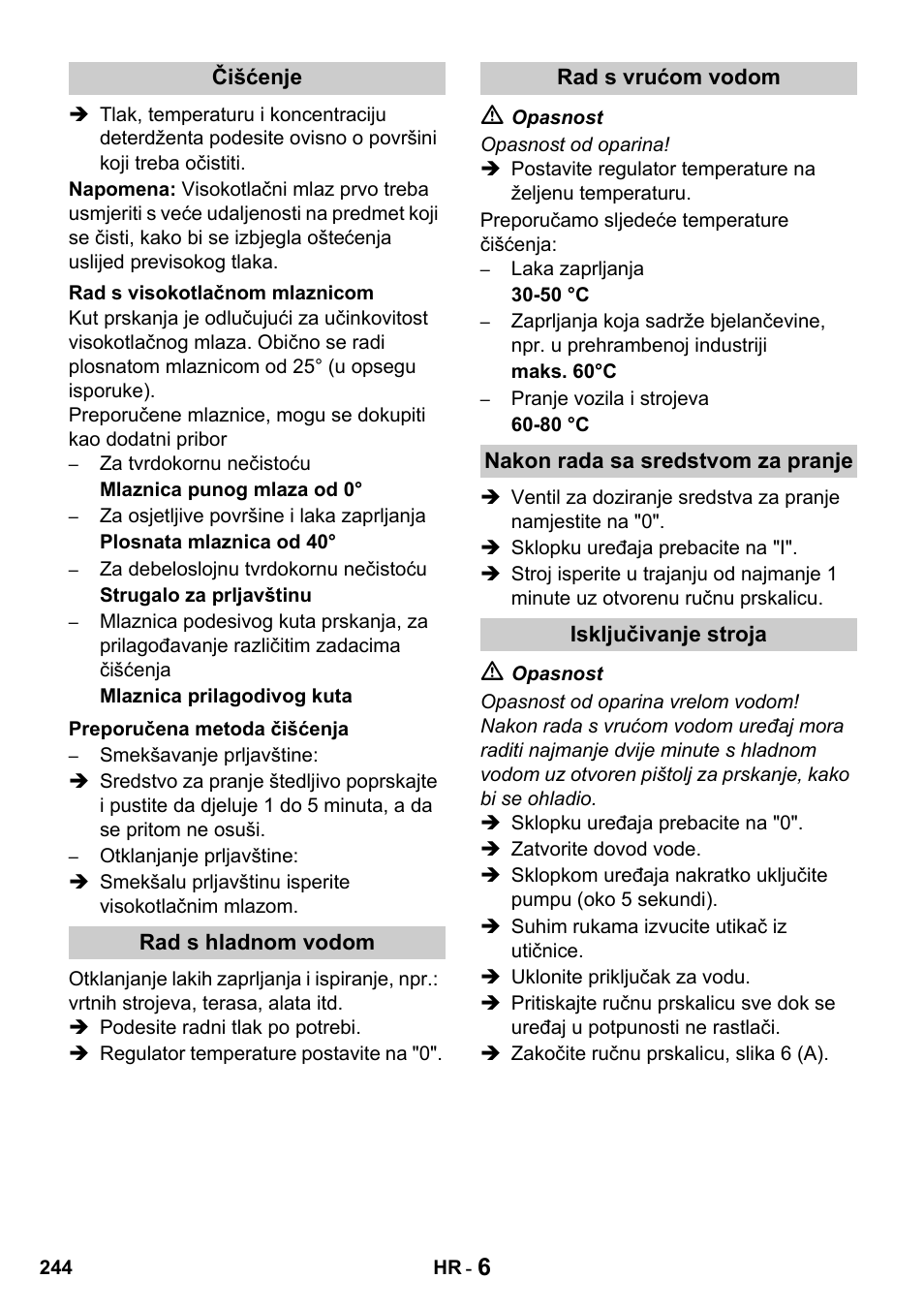 Karcher HDS 650 4M BASICEU-I User Manual | Page 244 / 328