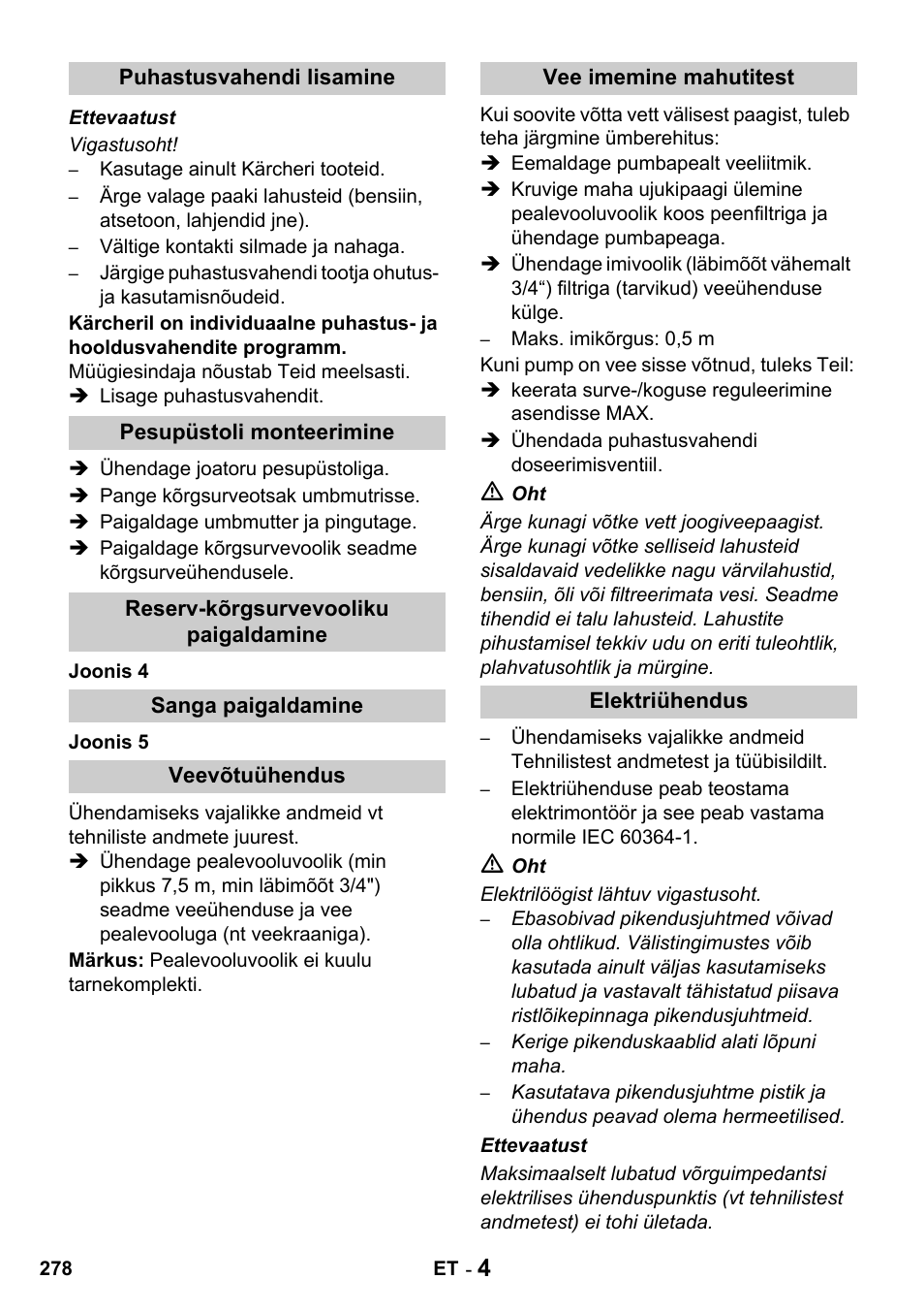 Karcher HDS 650 4M BASICEU-I User Manual | Page 278 / 328