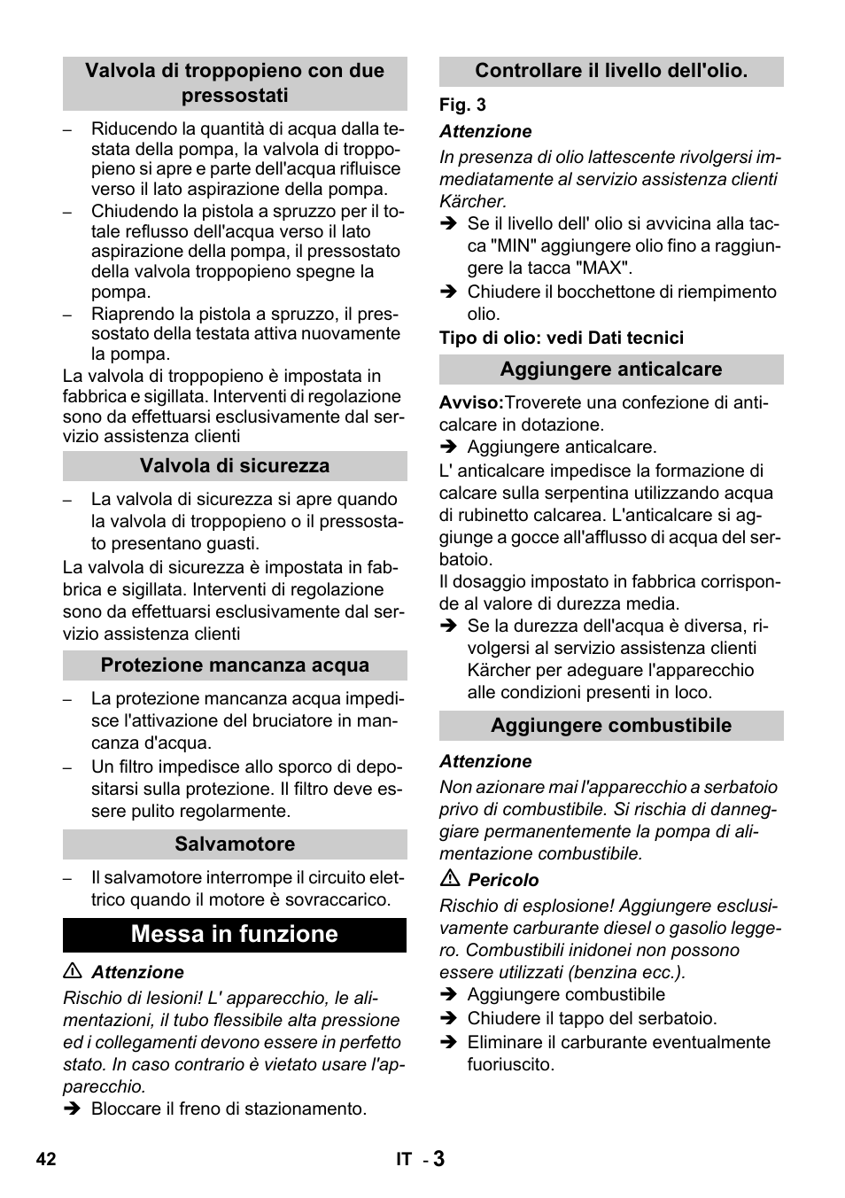Messa in funzione | Karcher HDS 650 4M BASICEU-I User Manual | Page 42 / 328