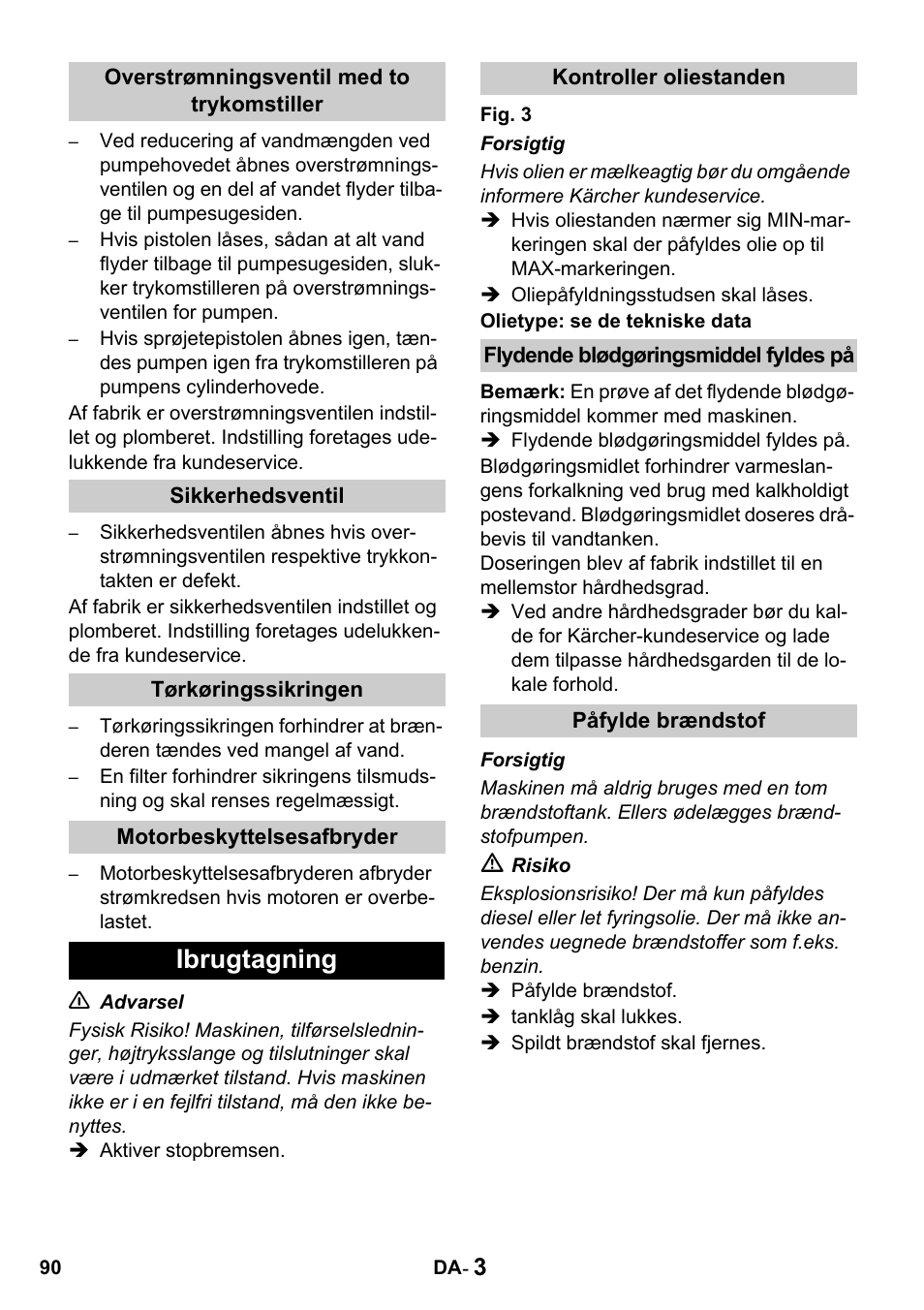 Ibrugtagning | Karcher HDS 650 4M BASICEU-I User Manual | Page 90 / 328