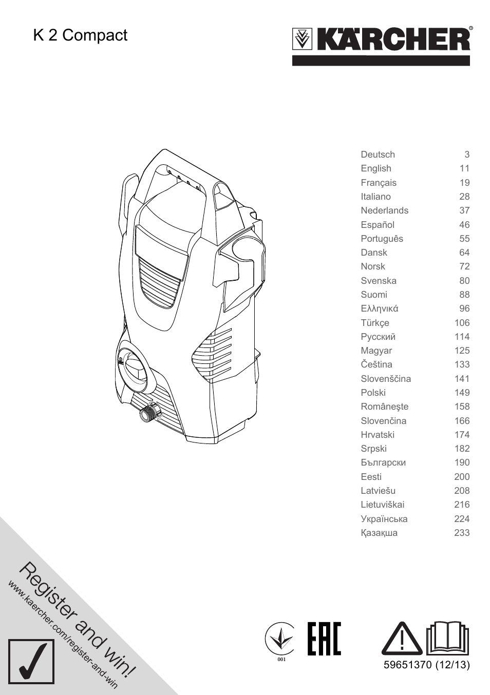 Karcher K 2 Compact Car User Manual | 244 pages