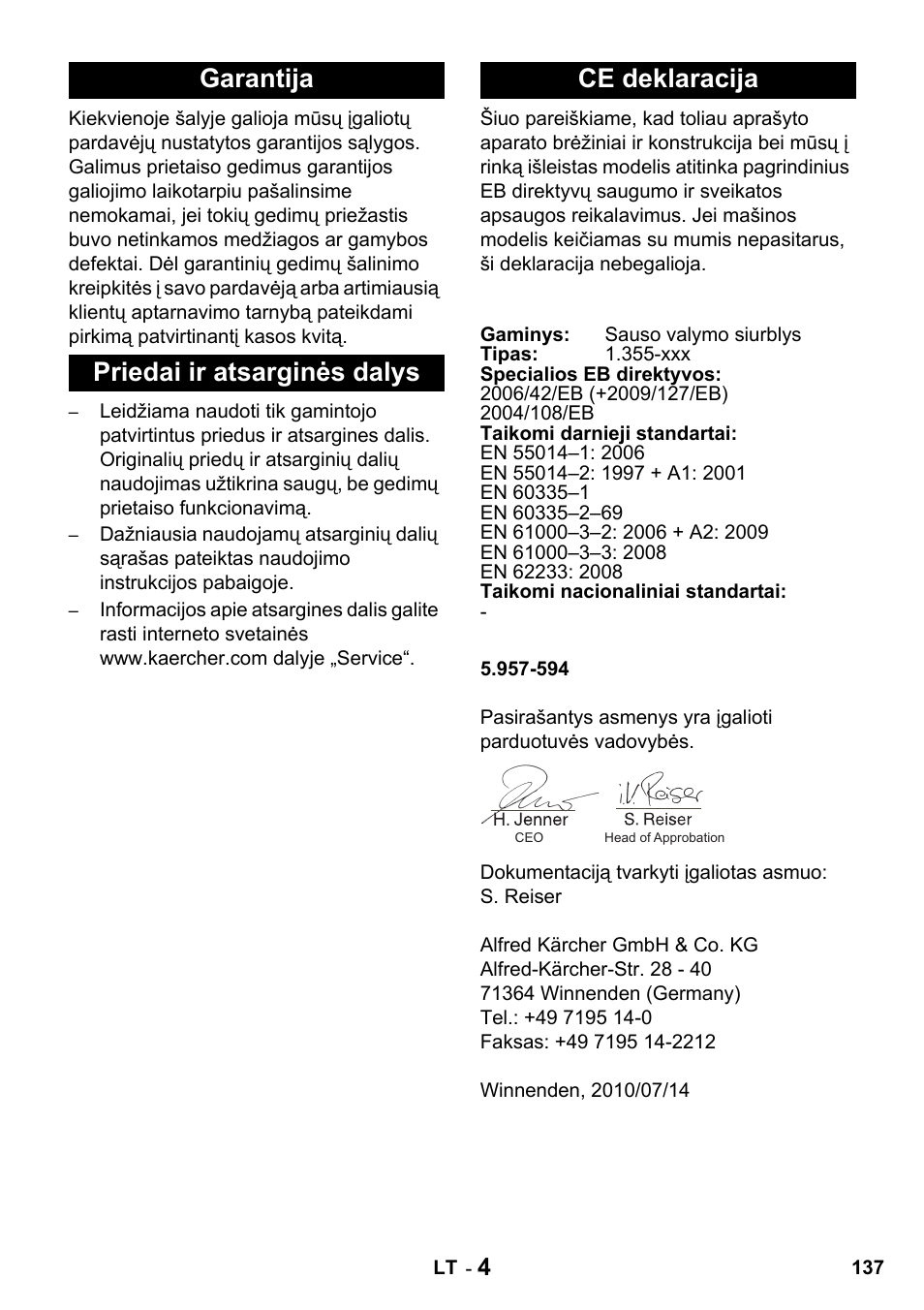 Karcher T 15-1 + ESB 28 Professional User Manual | Page 137 / 152