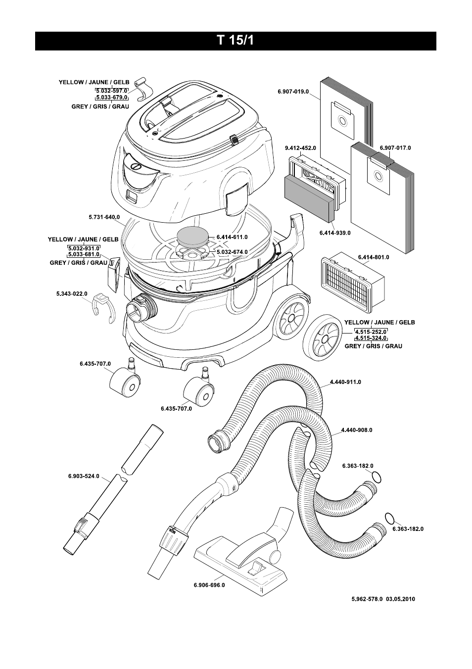 T 15/1 | Karcher T 15-1 + ESB 28 Professional User Manual | Page 149 / 152
