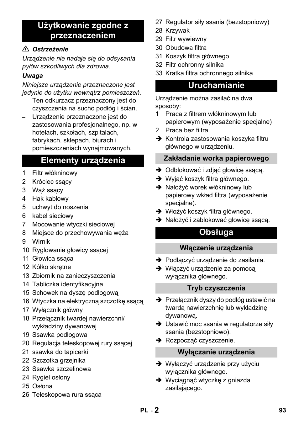 Obsługa | Karcher T 15-1 + ESB 28 Professional User Manual | Page 93 / 152