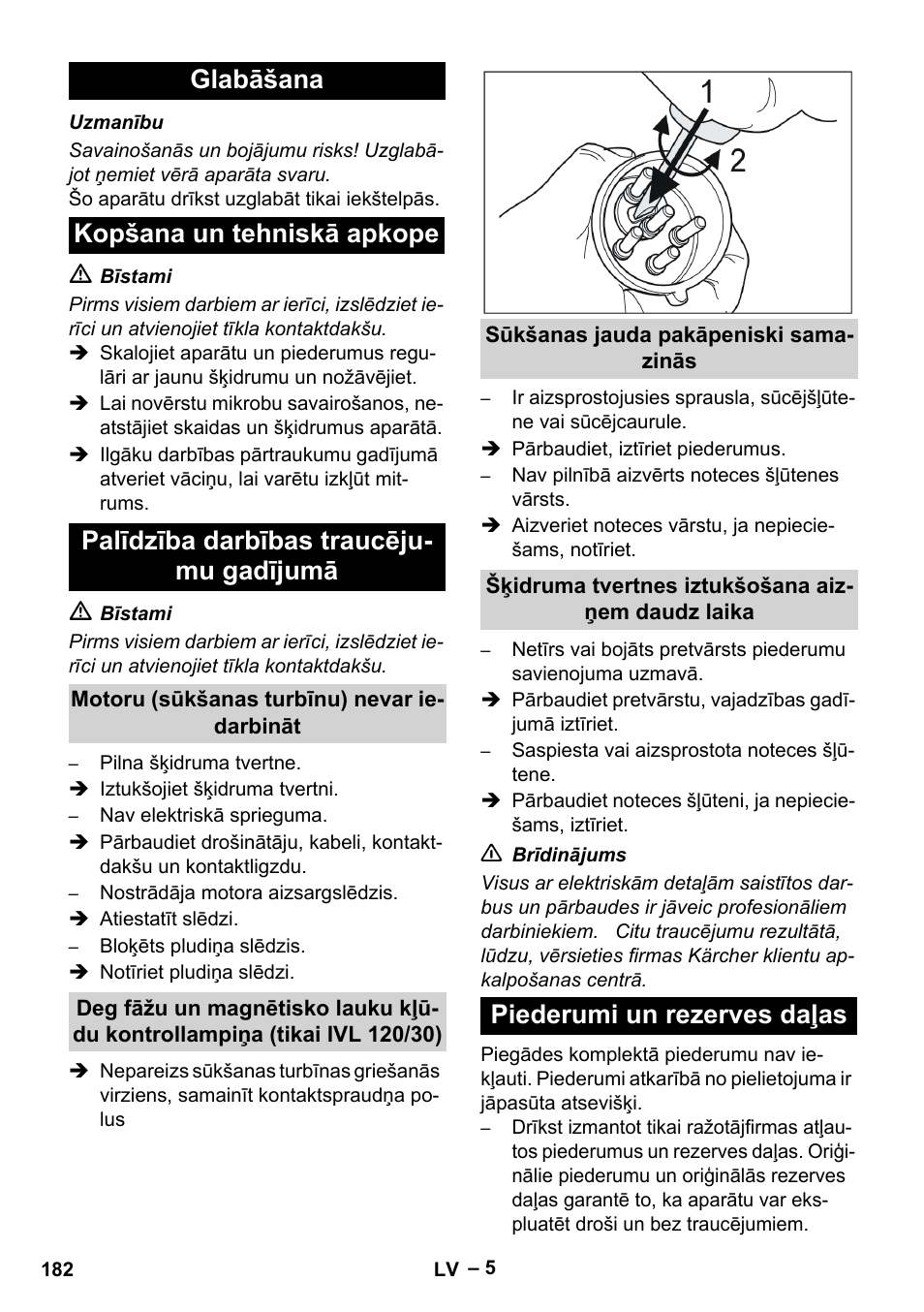 Piederumi un rezerves daļas | Karcher IVL 120-30 User Manual | Page 182 / 208