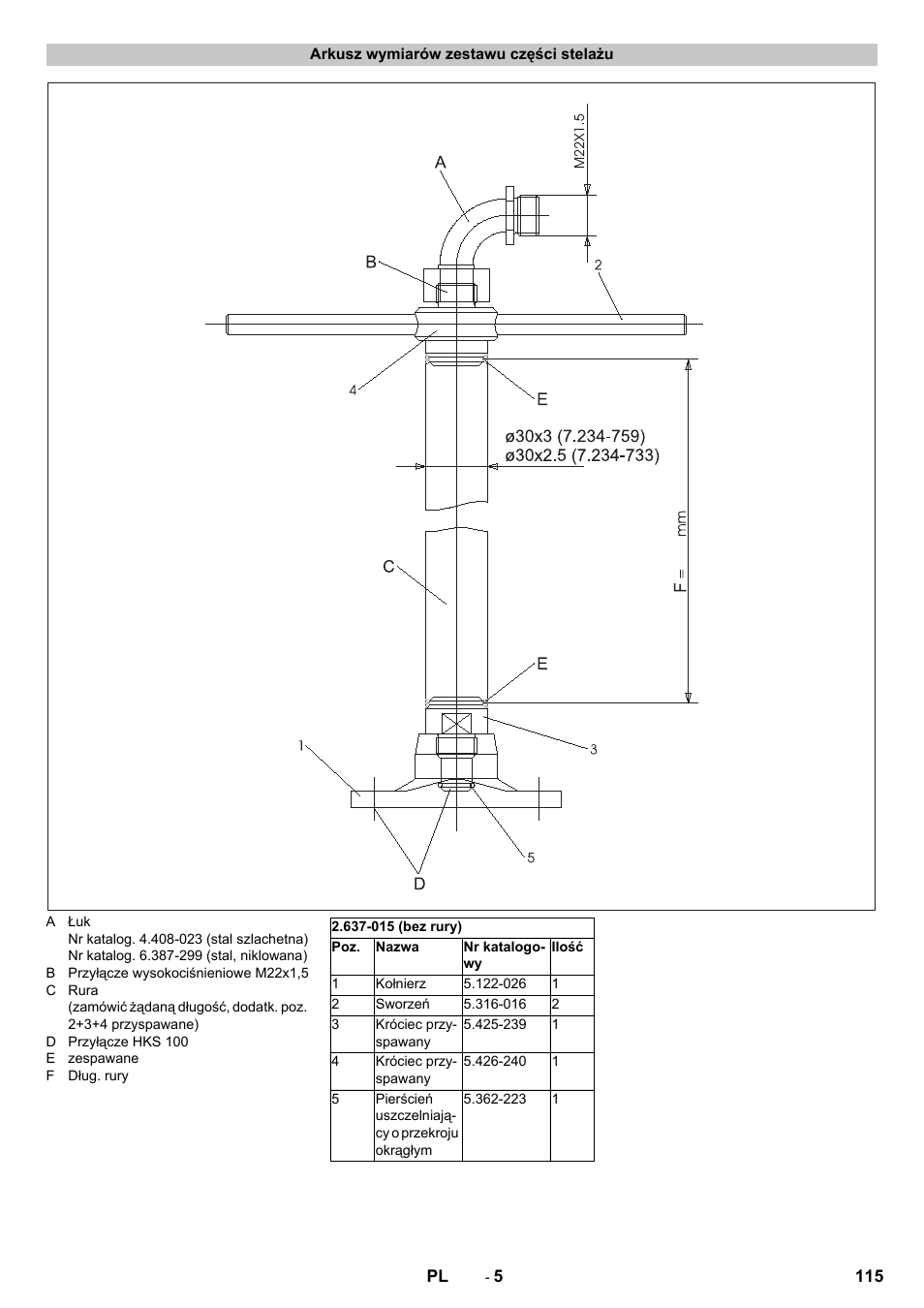 Arkusz wymiarów zestawu części stelażu | Karcher HKS 100 User Manual | Page 115 / 124