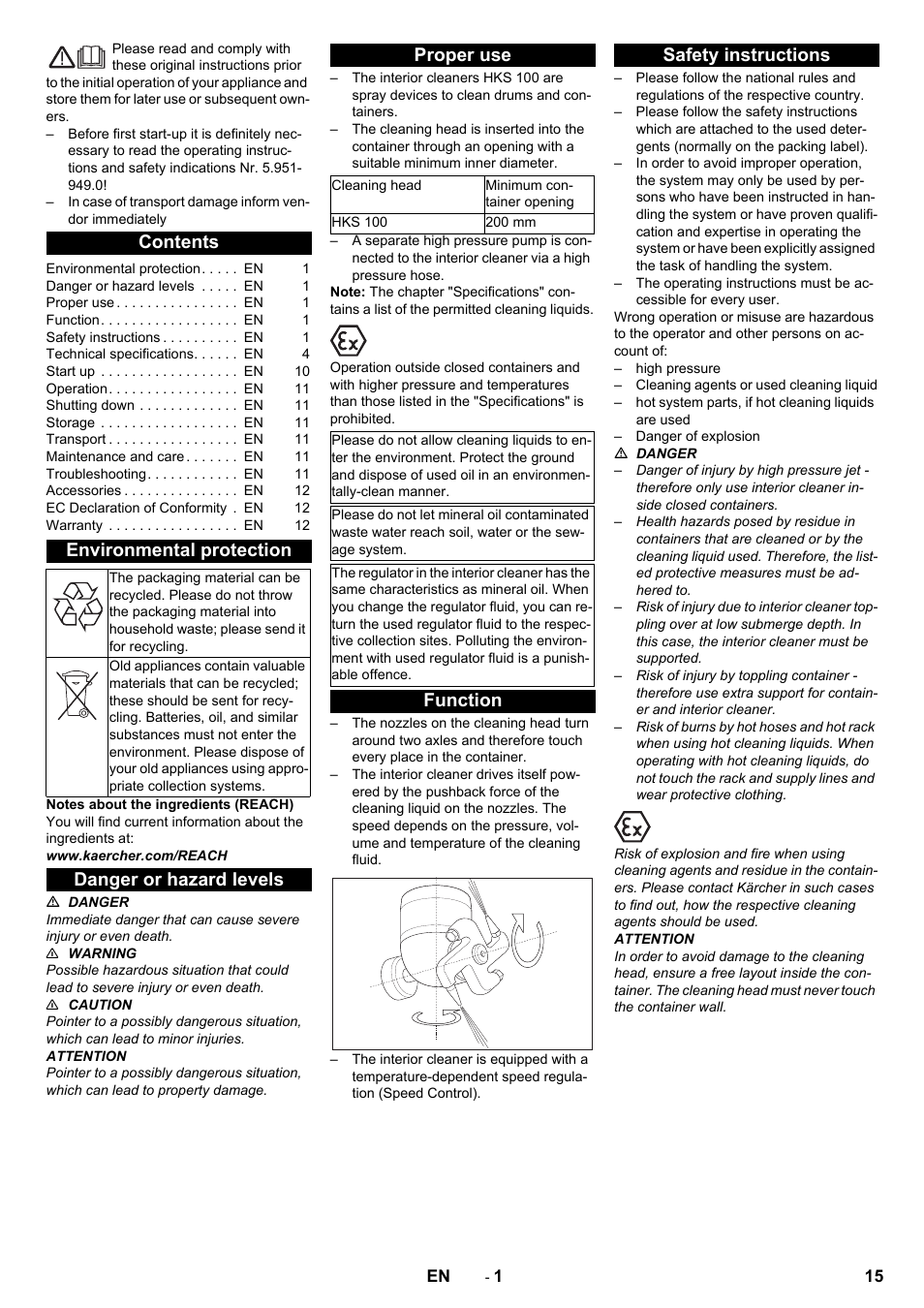 Karcher HKS 100 User Manual | Page 15 / 124