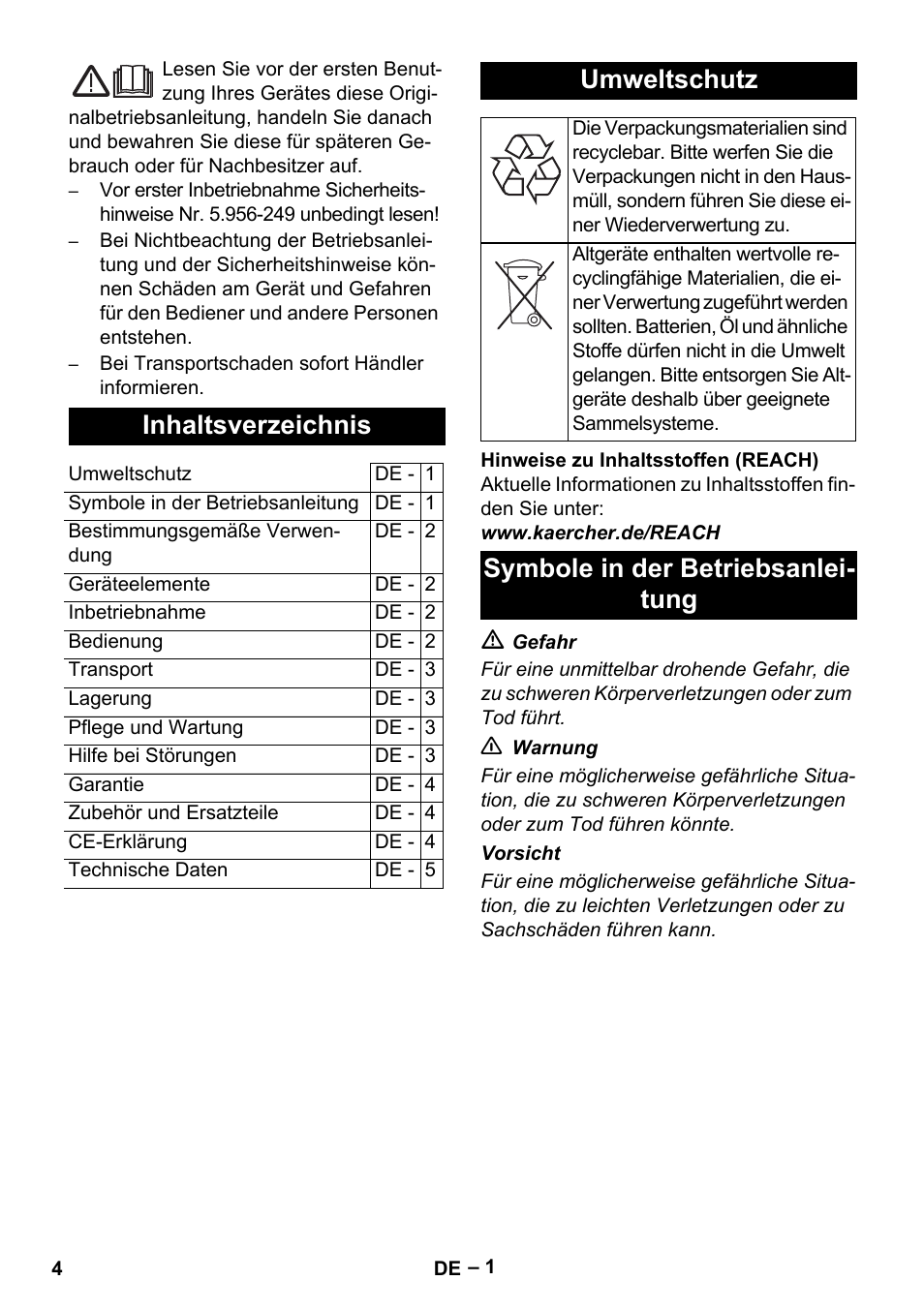 Karcher T 12-1 eco!efficiency User Manual | Page 4 / 152