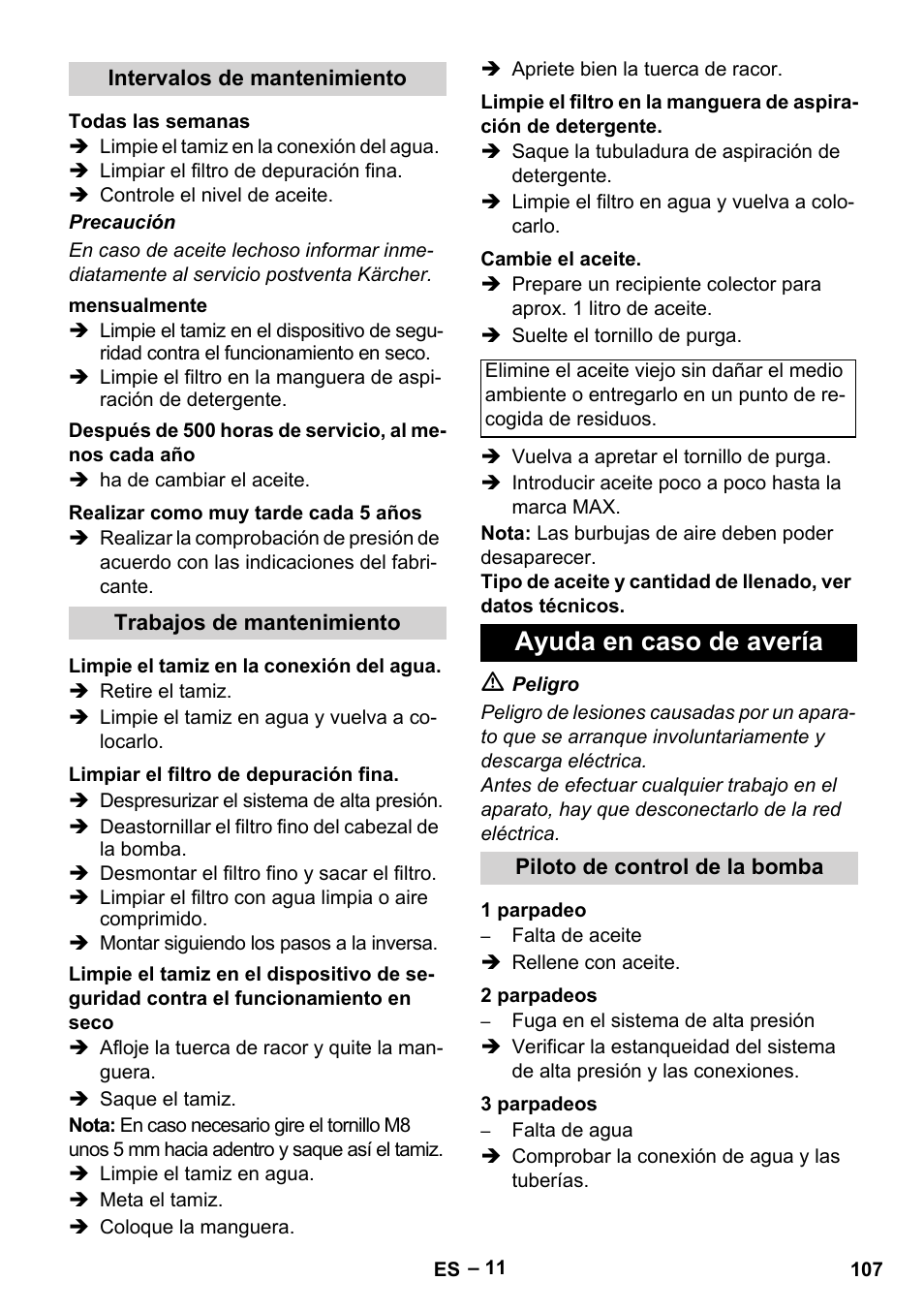 Ayuda en caso de avería | Karcher HDS 9-18-4M User Manual | Page 107 / 500