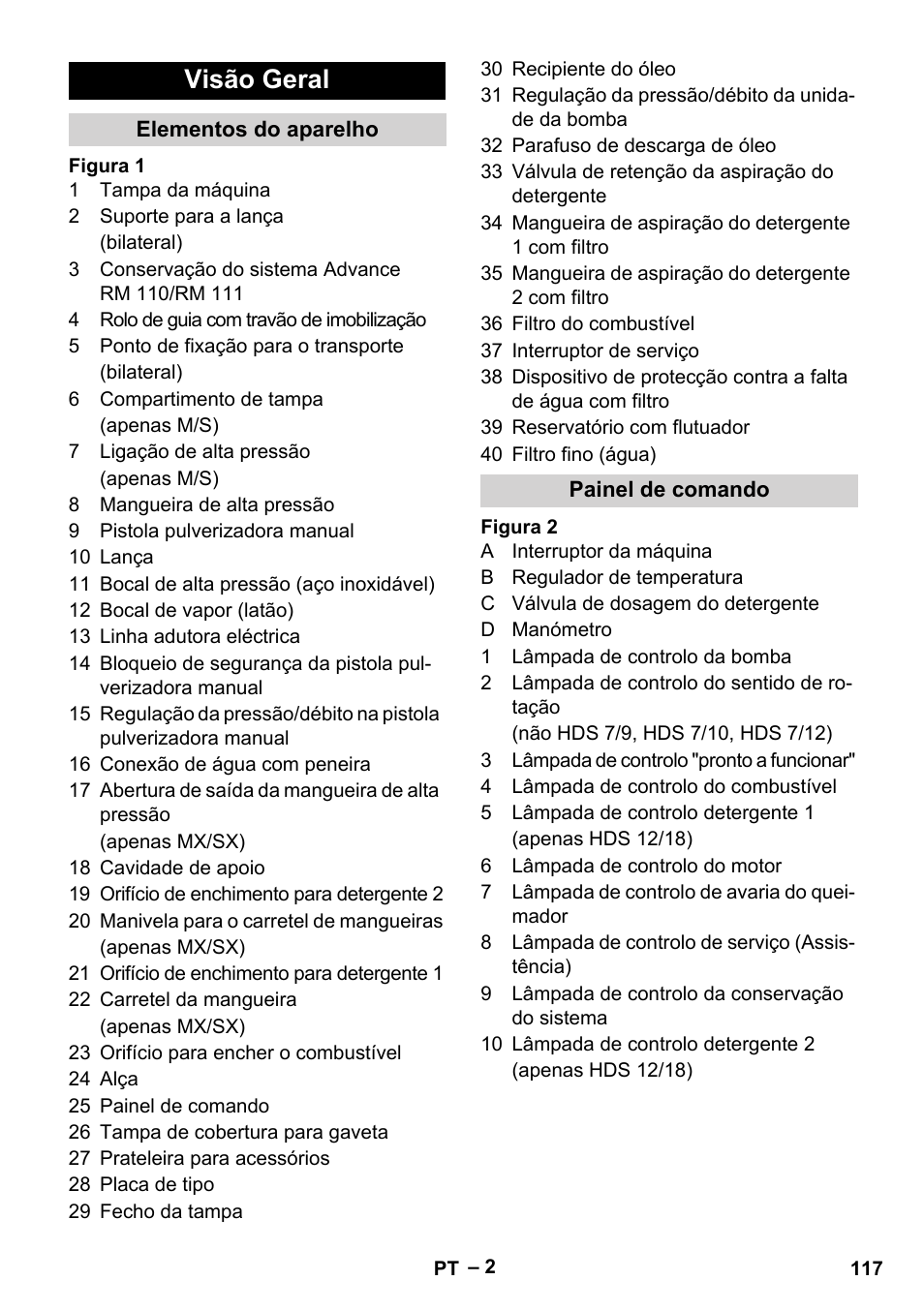 Visão geral | Karcher HDS 9-18-4M User Manual | Page 117 / 500