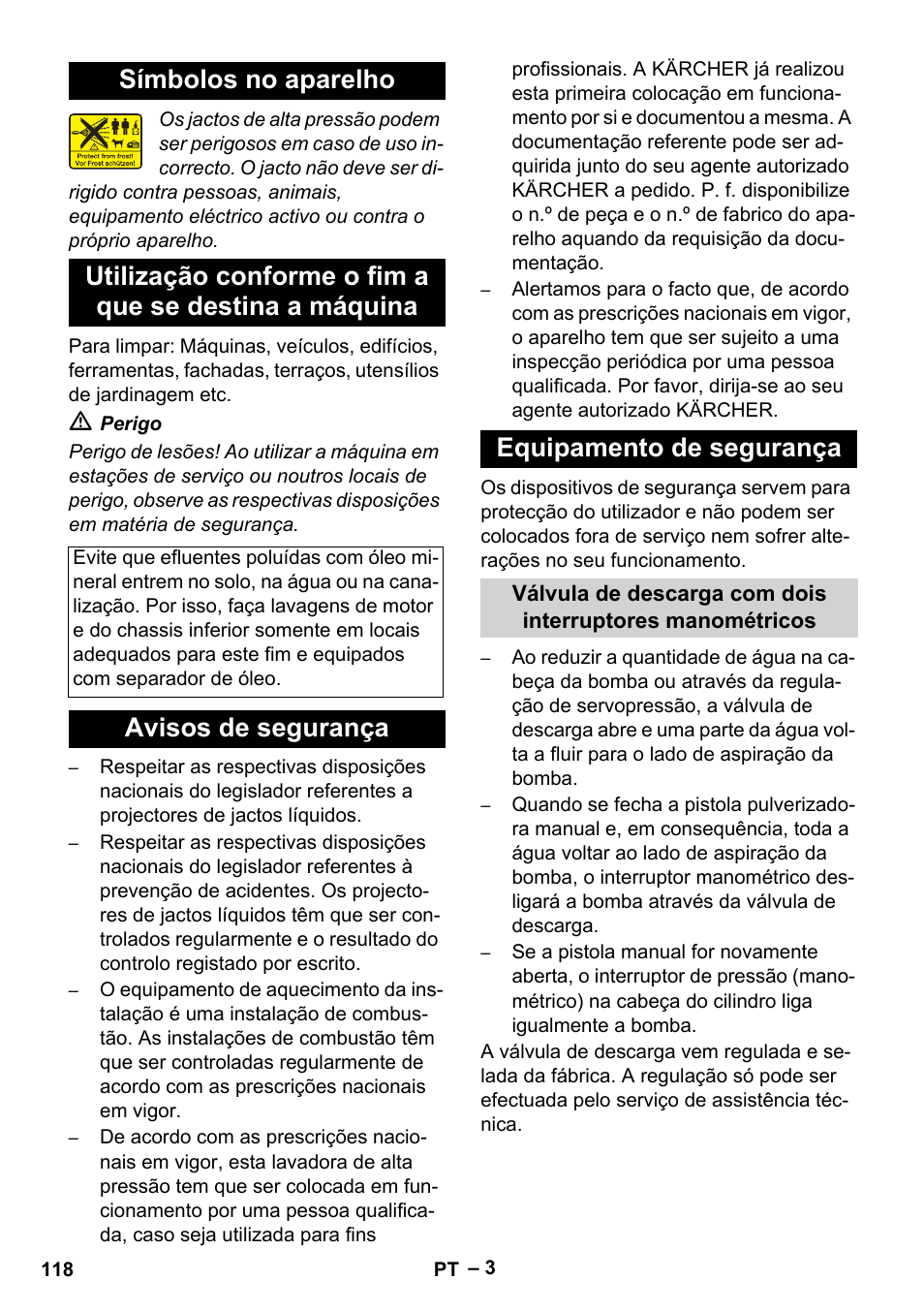 Avisos de segurança equipamento de segurança | Karcher HDS 9-18-4M User Manual | Page 118 / 500