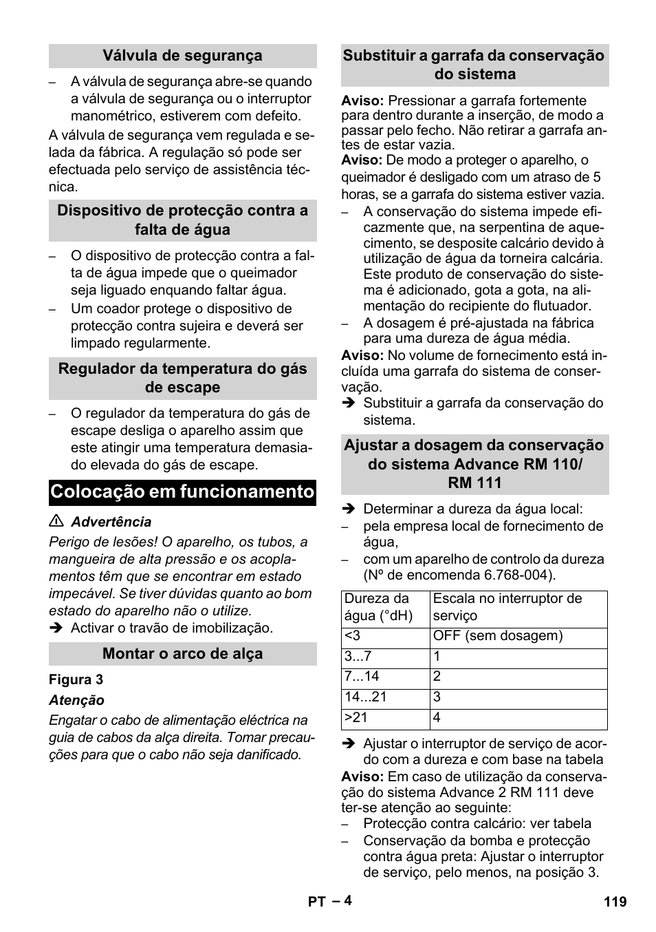 Colocação em funcionamento | Karcher HDS 9-18-4M User Manual | Page 119 / 500