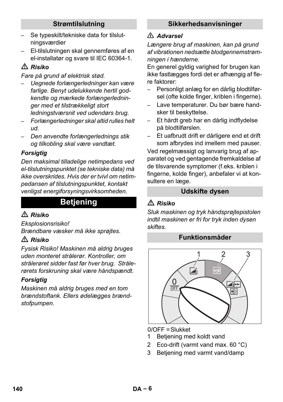 Betjening | Karcher HDS 9-18-4M User Manual | Page 140 / 500