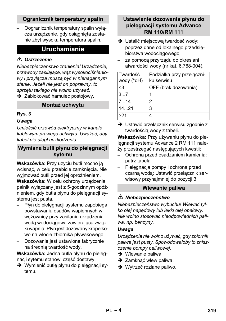 Uruchamianie | Karcher HDS 9-18-4M User Manual | Page 319 / 500