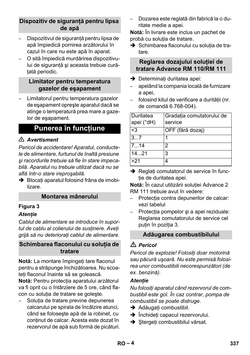 Punerea în funcţiune | Karcher HDS 9-18-4M User Manual | Page 337 / 500