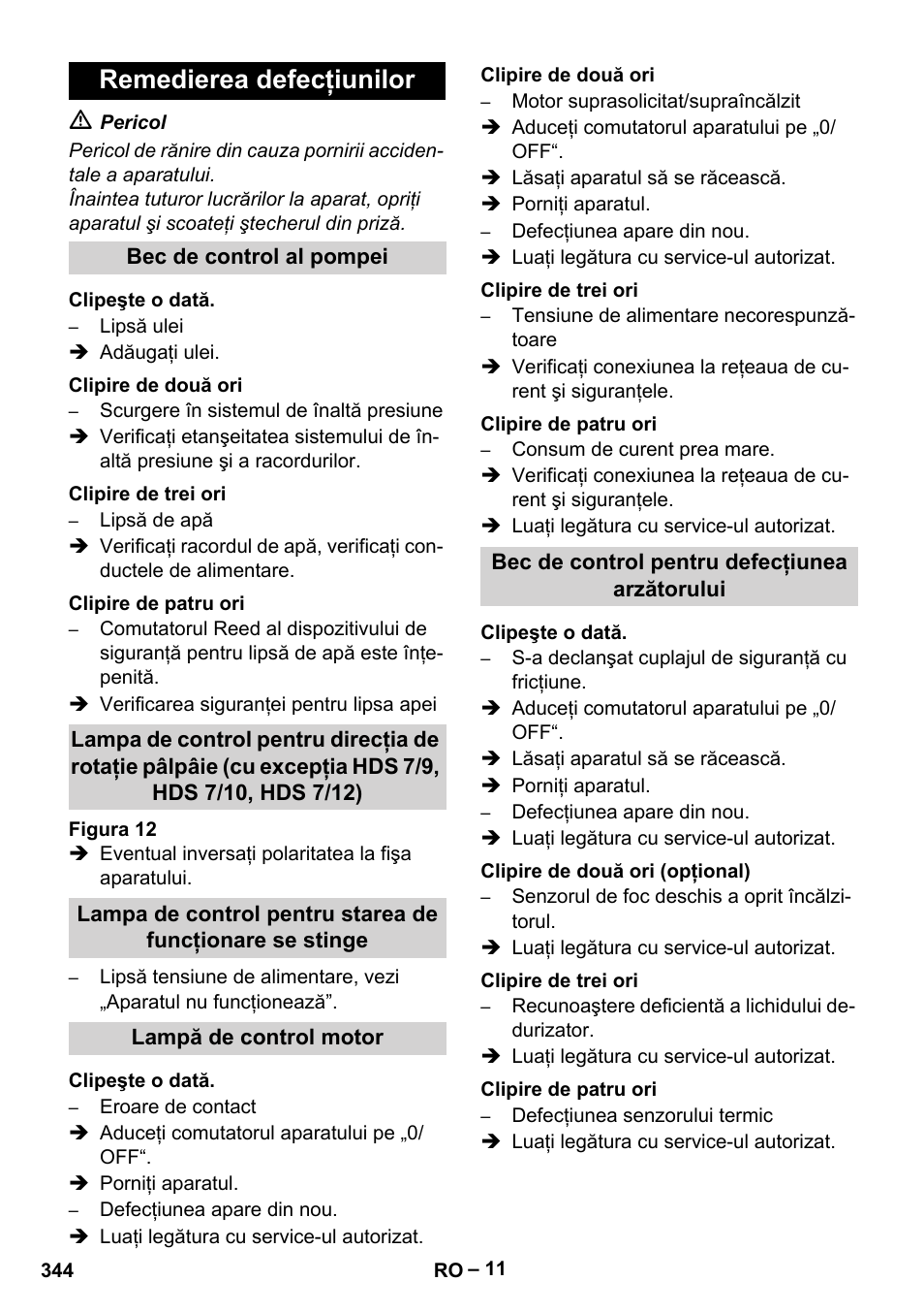 Remedierea defecţiunilor | Karcher HDS 9-18-4M User Manual | Page 344 / 500