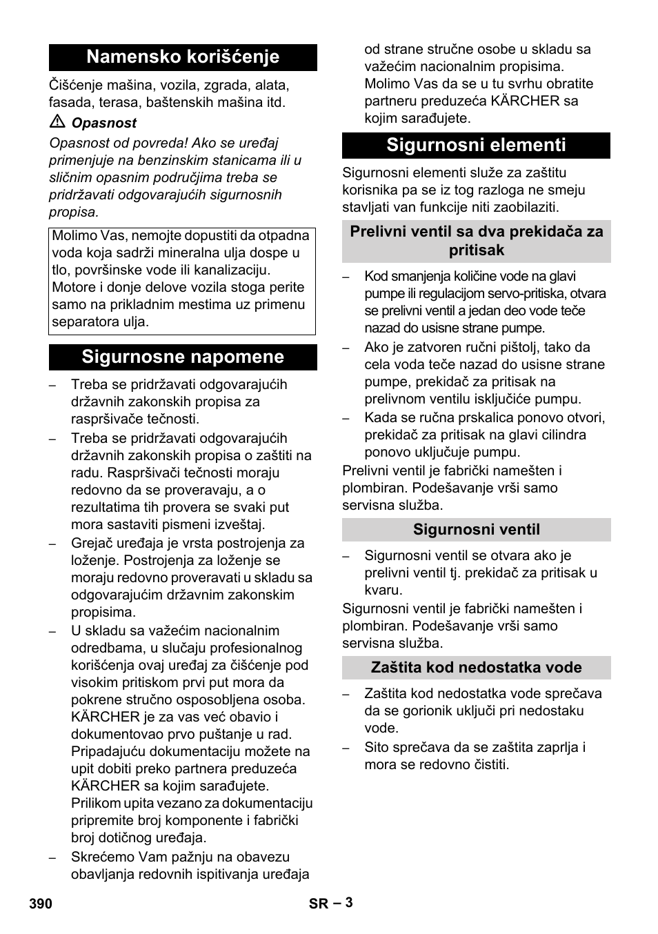 Namensko korišćenje, Sigurnosne napomene sigurnosni elementi | Karcher HDS 9-18-4M User Manual | Page 390 / 500