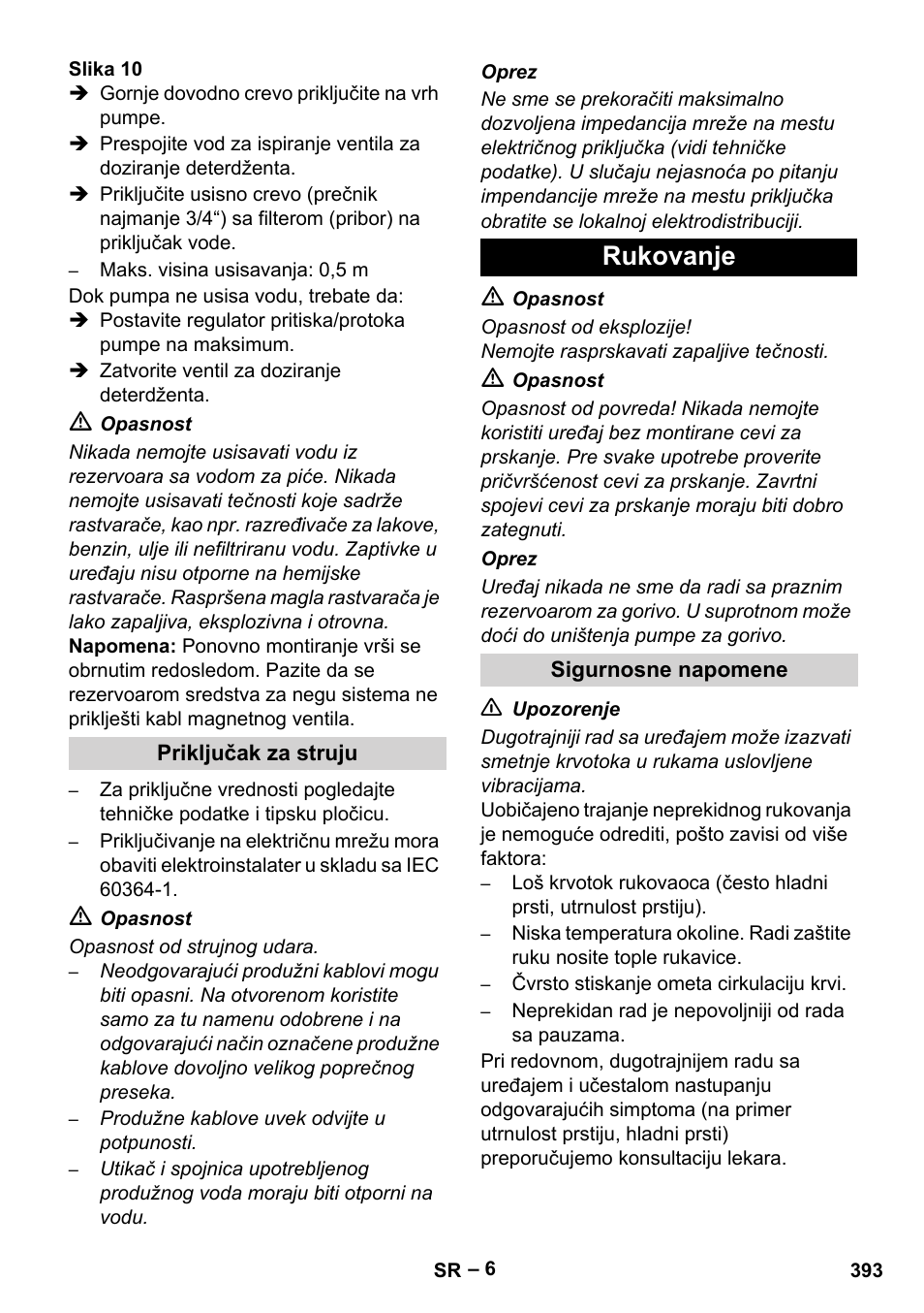 Rukovanje | Karcher HDS 9-18-4M User Manual | Page 393 / 500