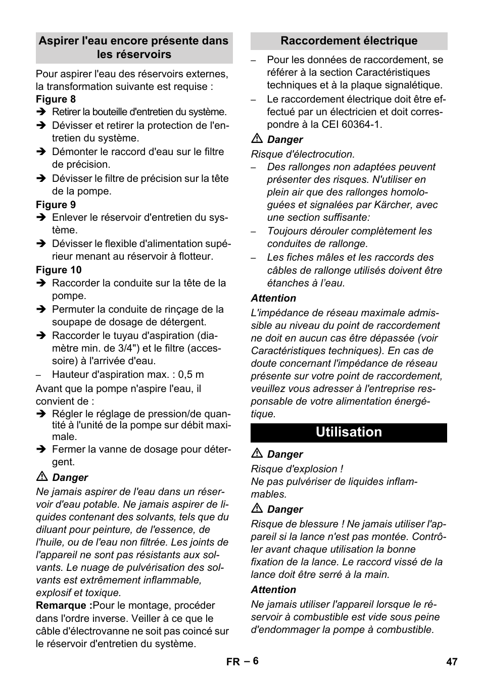 Utilisation | Karcher HDS 9-18-4M User Manual | Page 47 / 500