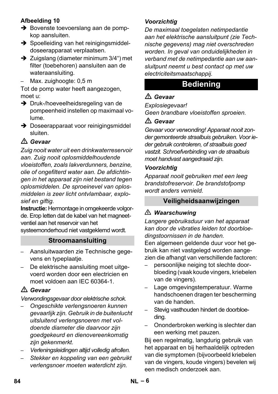 Bediening | Karcher HDS 9-18-4M User Manual | Page 84 / 500