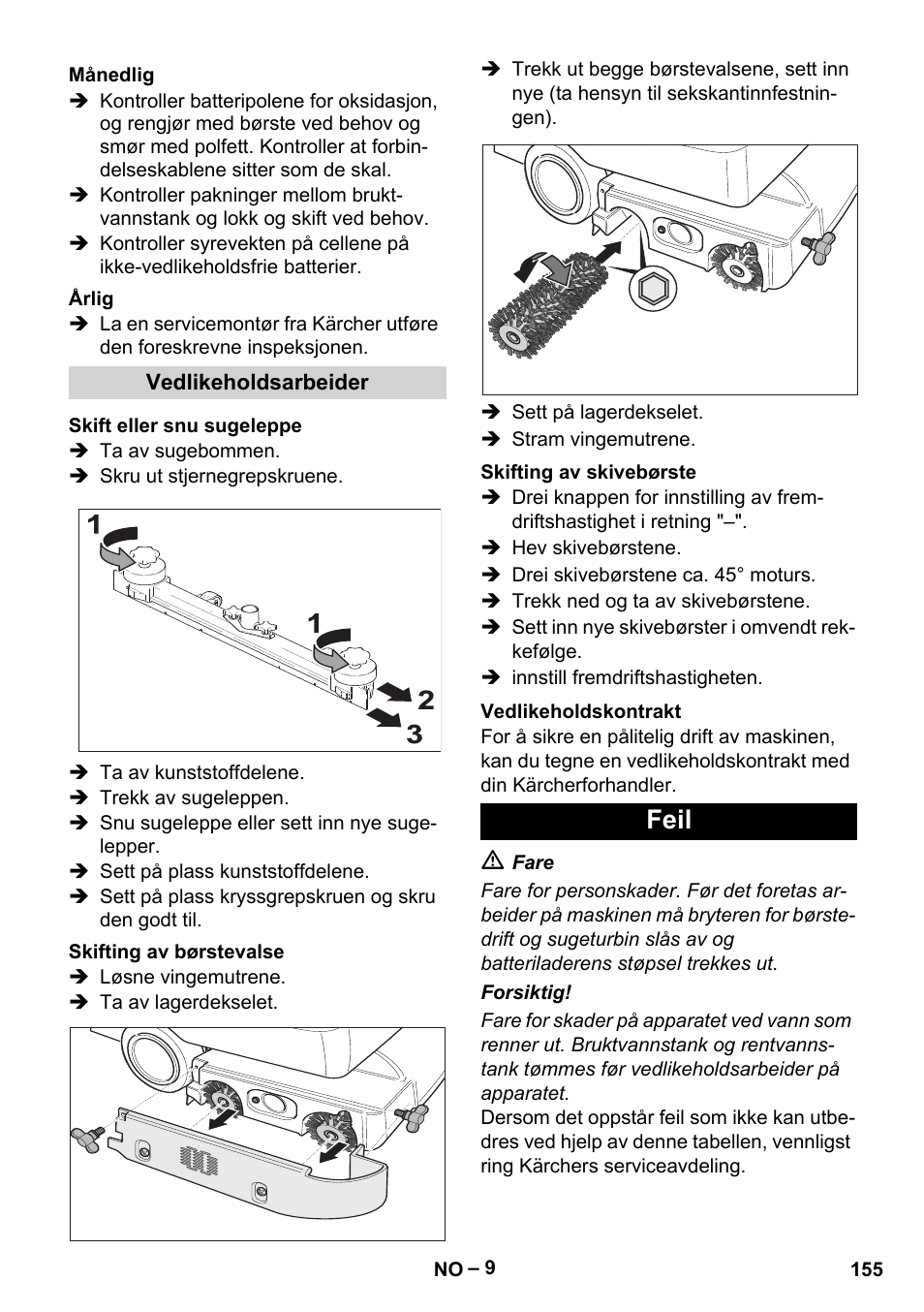 Feil | Karcher BD 530 Bp User Manual | Page 155 / 384