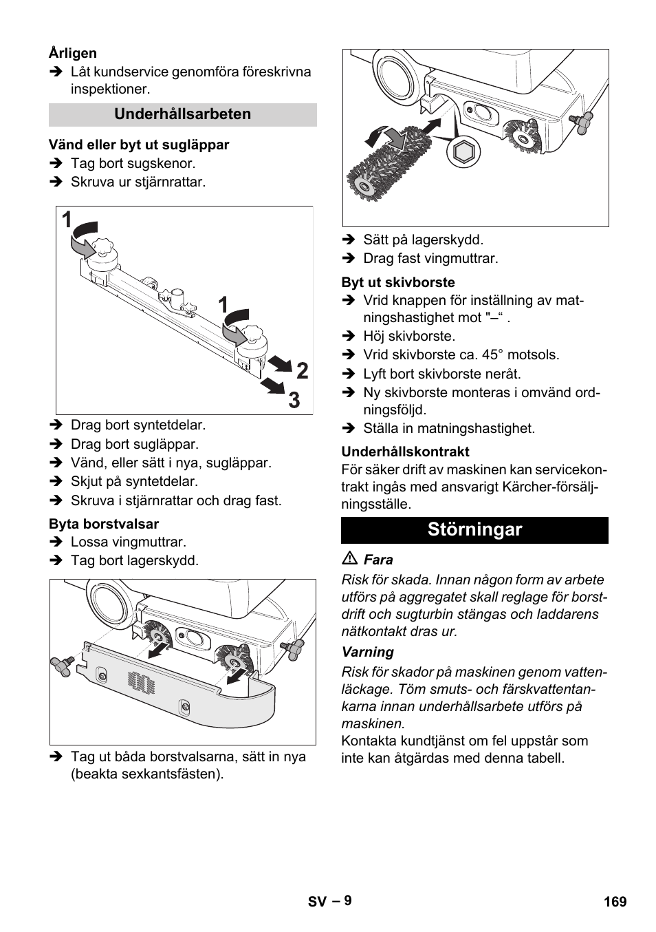 Störningar | Karcher BD 530 Bp User Manual | Page 169 / 384