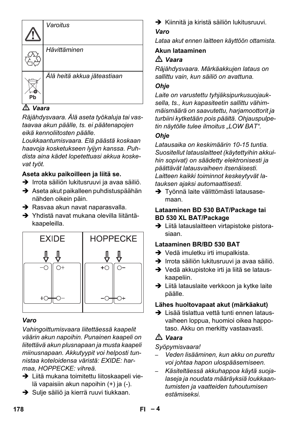 Karcher BD 530 Bp User Manual | Page 178 / 384