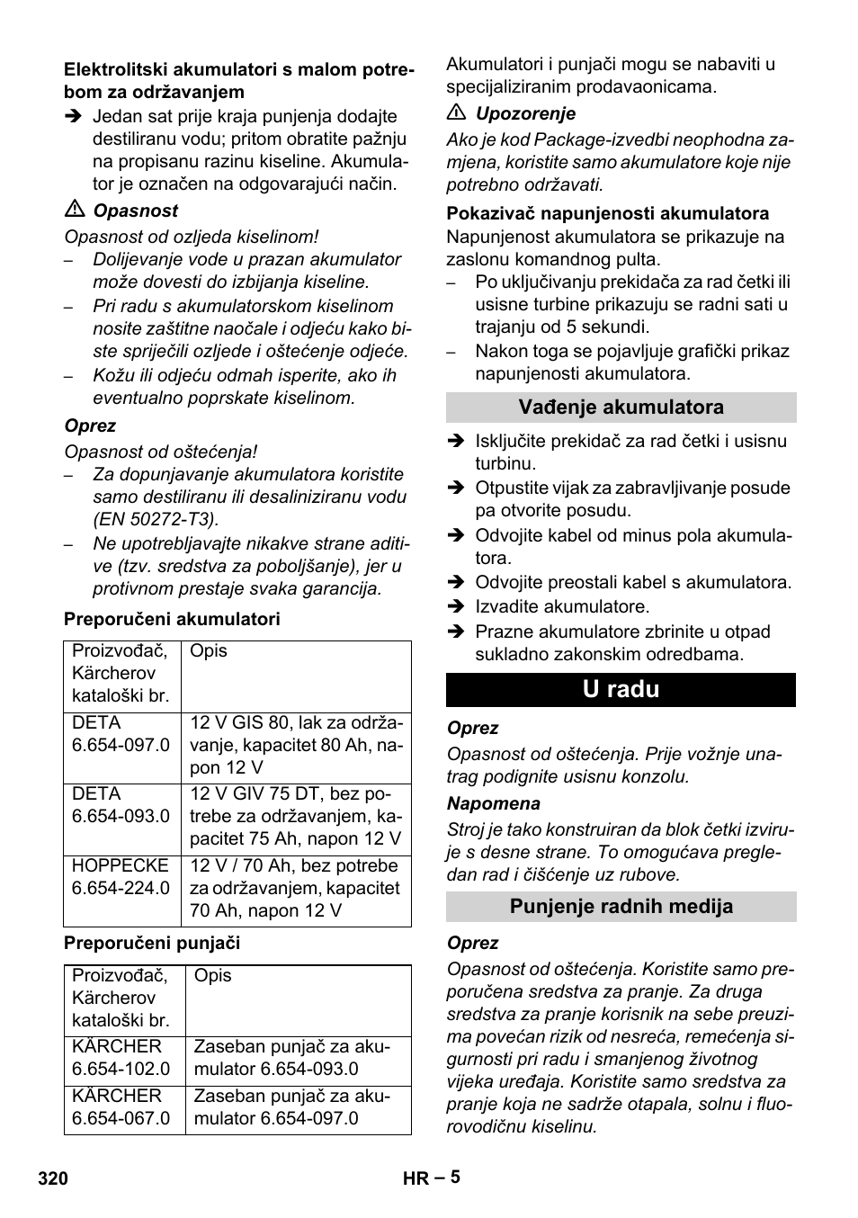 U radu | Karcher BD 530 Bp User Manual | Page 320 / 384