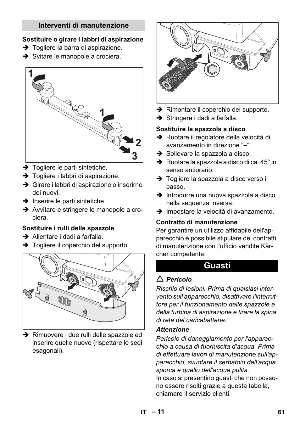 Guasti | Karcher BD 530 Bp User Manual | Page 61 / 384