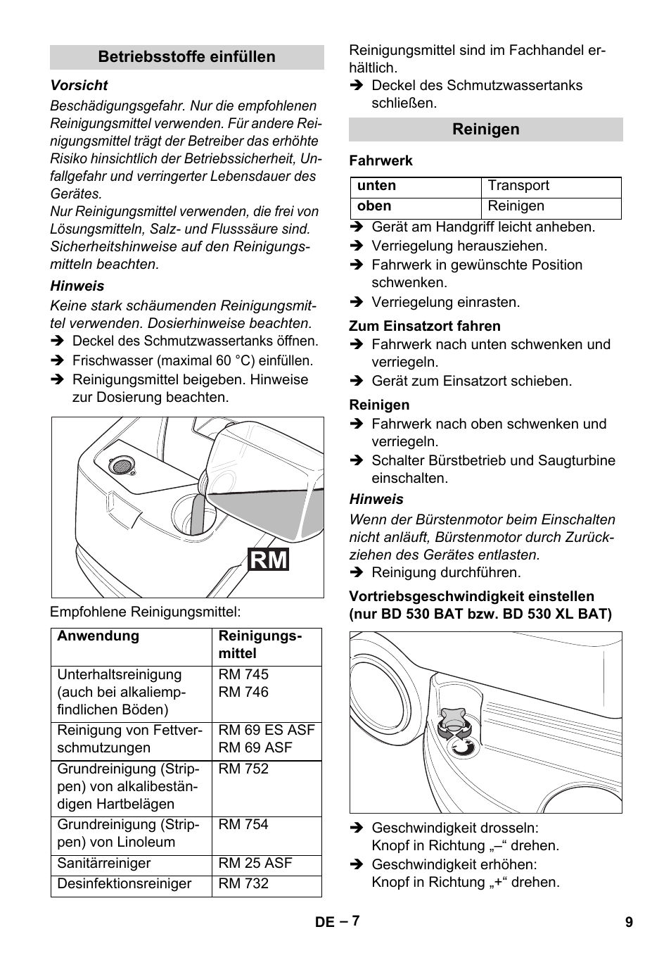 Karcher BD 530 Bp User Manual | Page 9 / 384