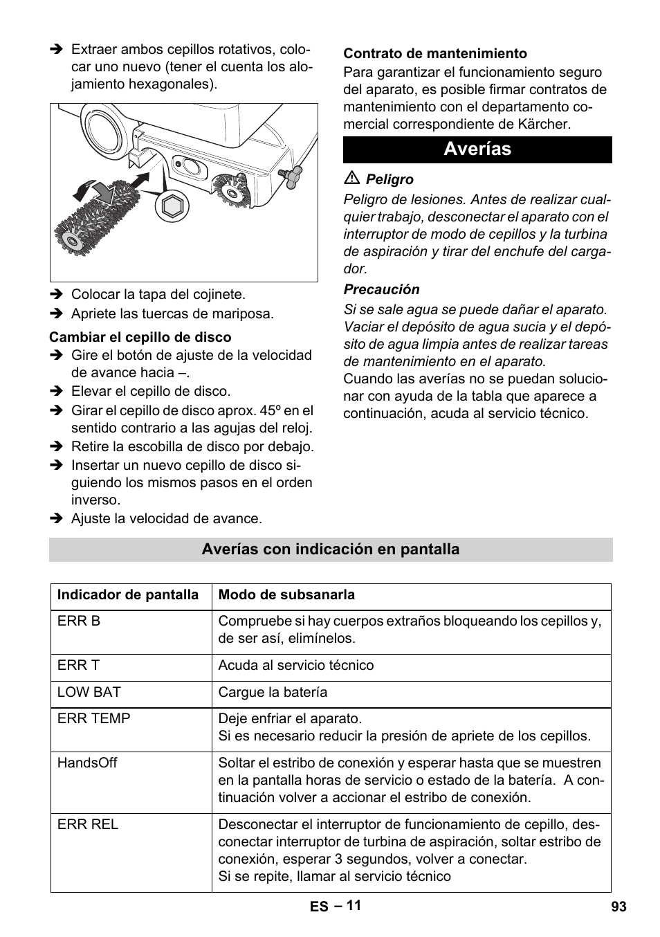 Averías | Karcher BD 530 Bp User Manual | Page 93 / 384