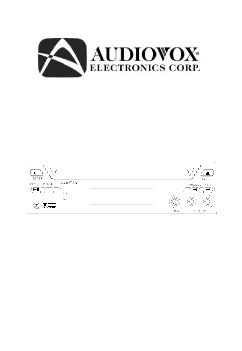 Audiovox AVD400A User Manual | 23 pages