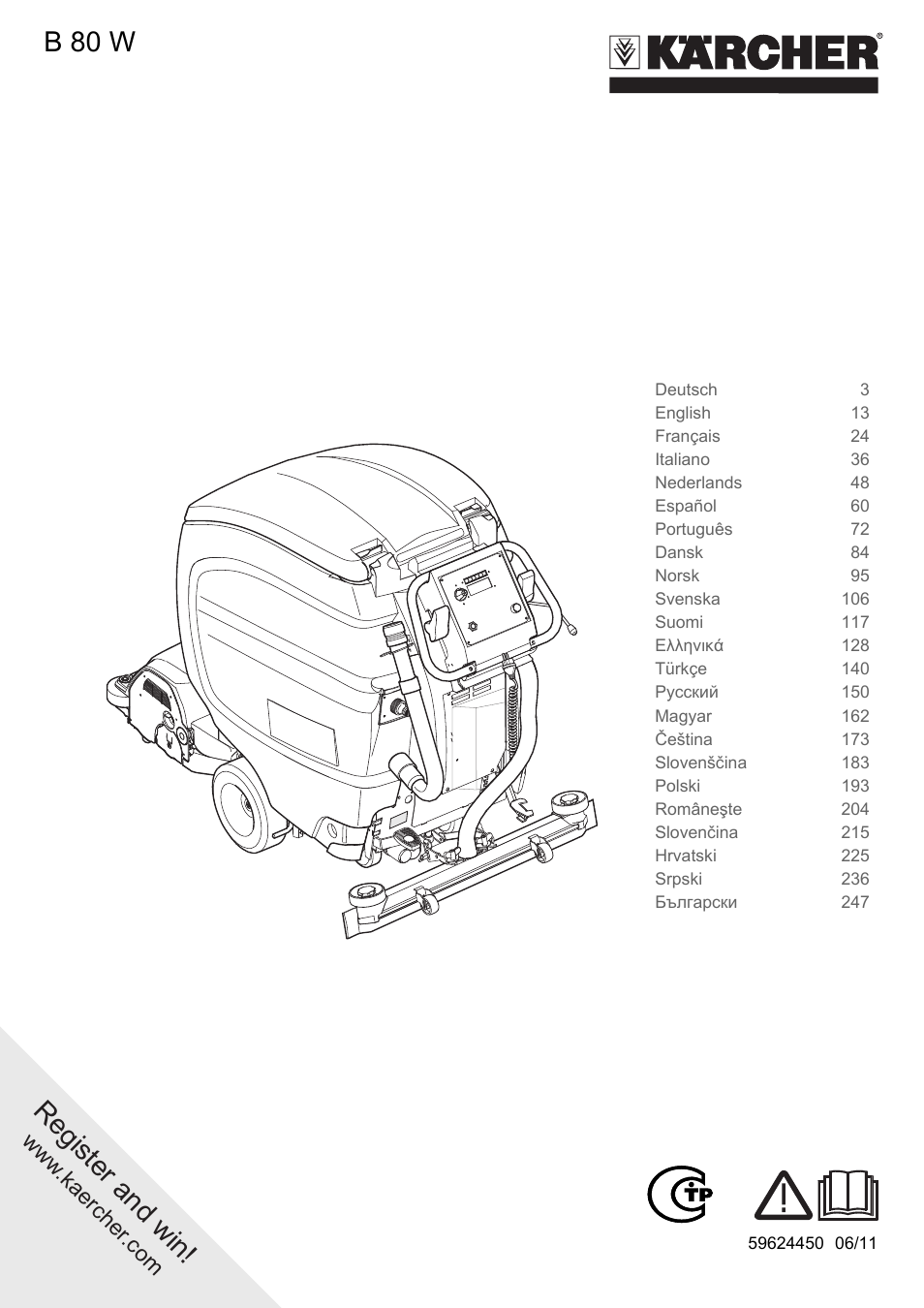 Karcher B 80 W Bp Pack User Manual | 260 pages