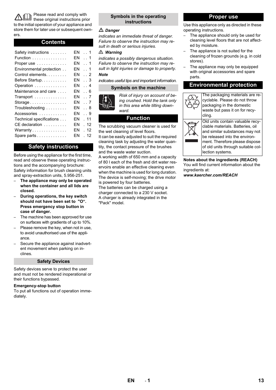 Karcher B 80 W Bp Pack User Manual | Page 13 / 260