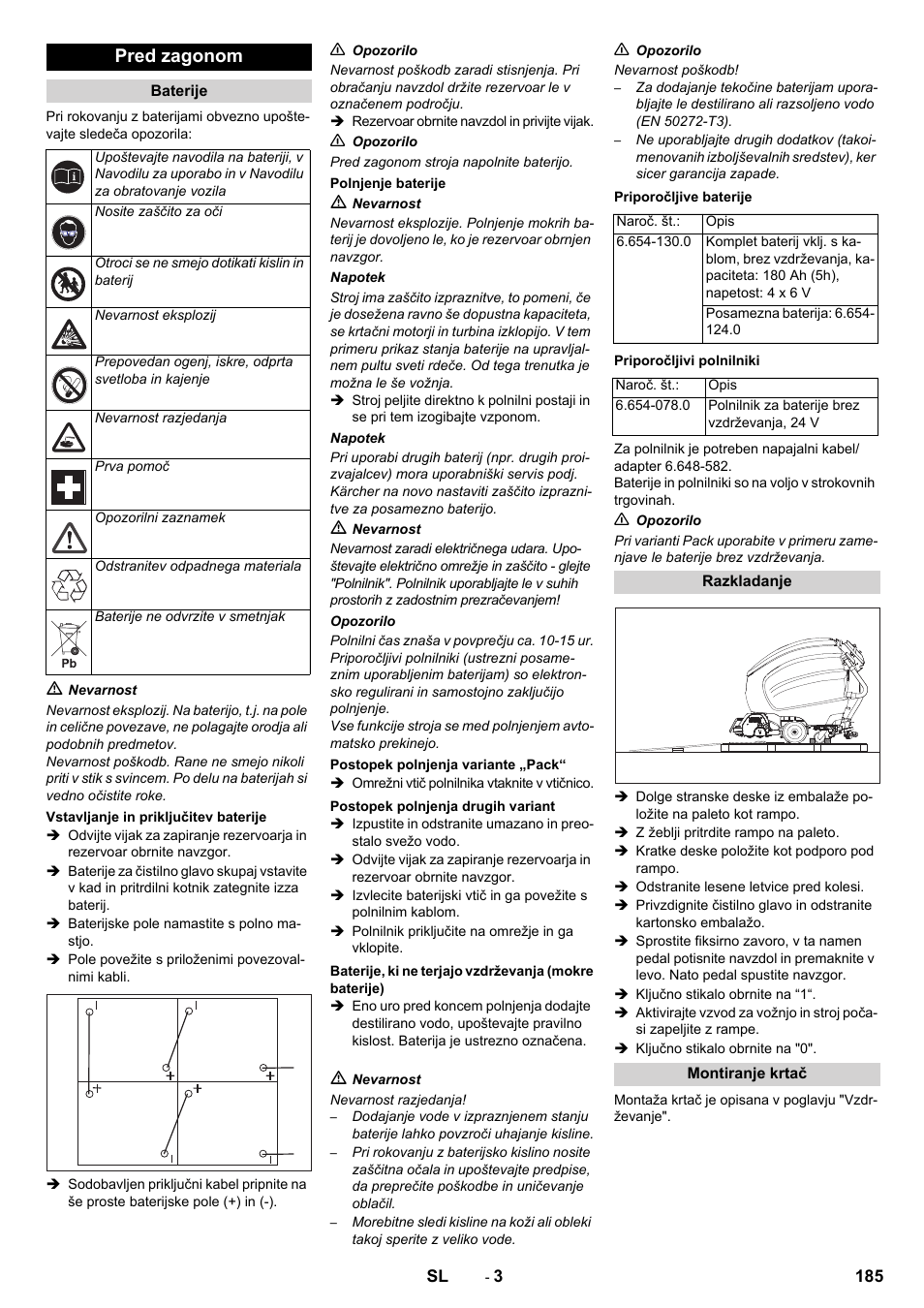 Pred zagonom | Karcher B 80 W Bp Pack User Manual | Page 185 / 260