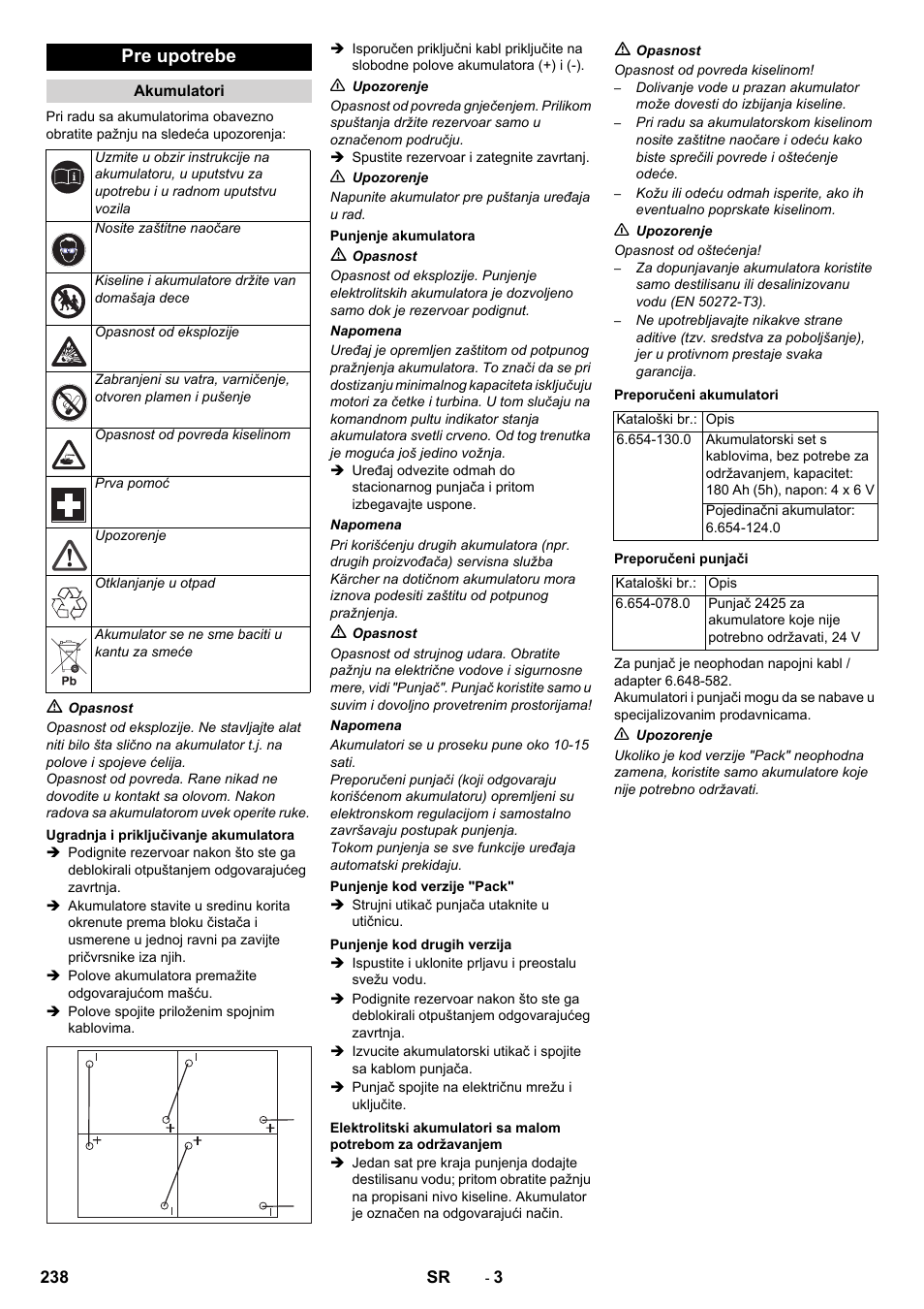 Pre upotrebe | Karcher B 80 W Bp Pack User Manual | Page 238 / 260